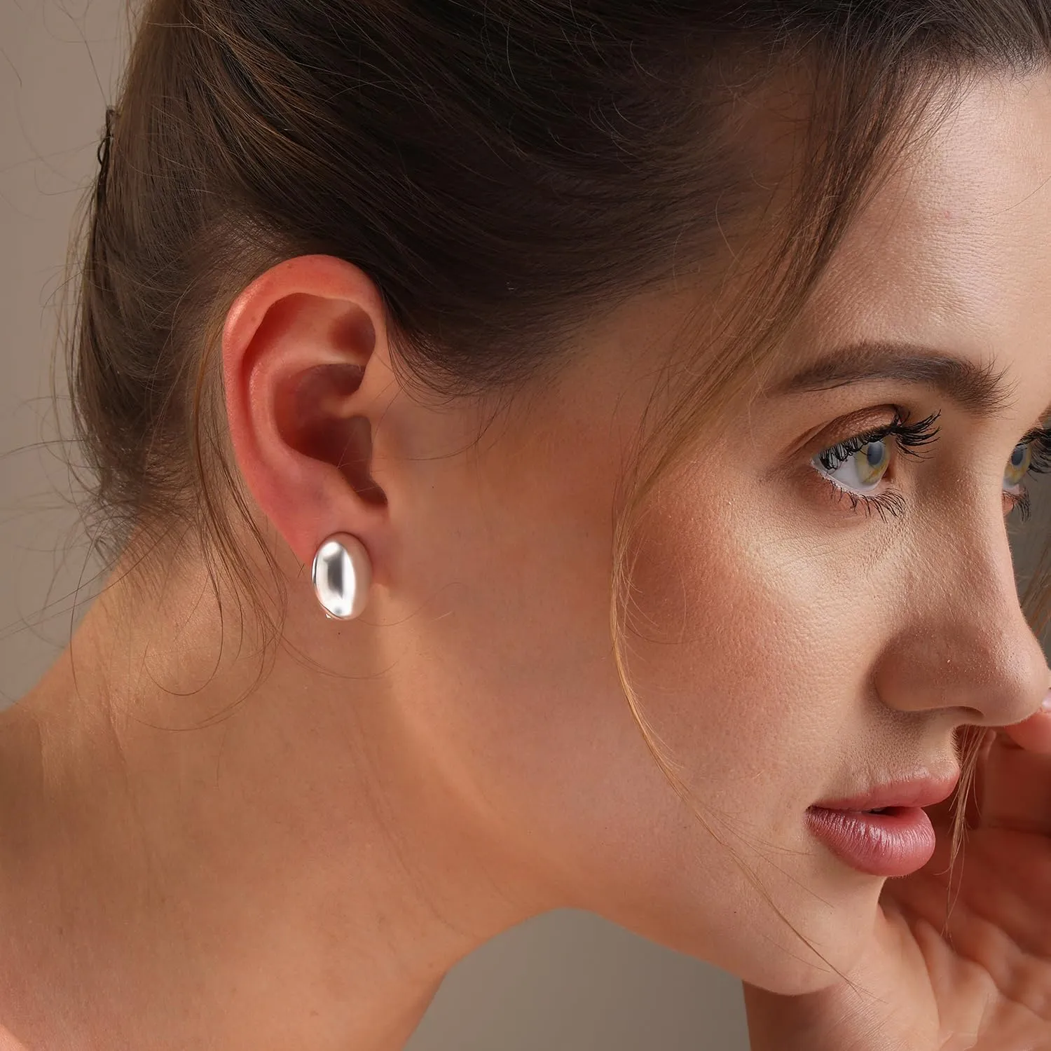 LeCalla 925 Sterling Silver Small Medium Clip On Earrings Non-Pierced Clip-On Stud Earring for Teen Women