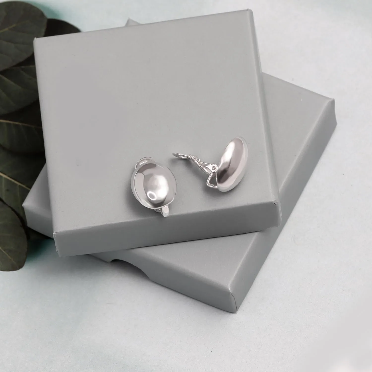 LeCalla 925 Sterling Silver Small Medium Clip On Earrings Non-Pierced Clip-On Stud Earring for Teen Women