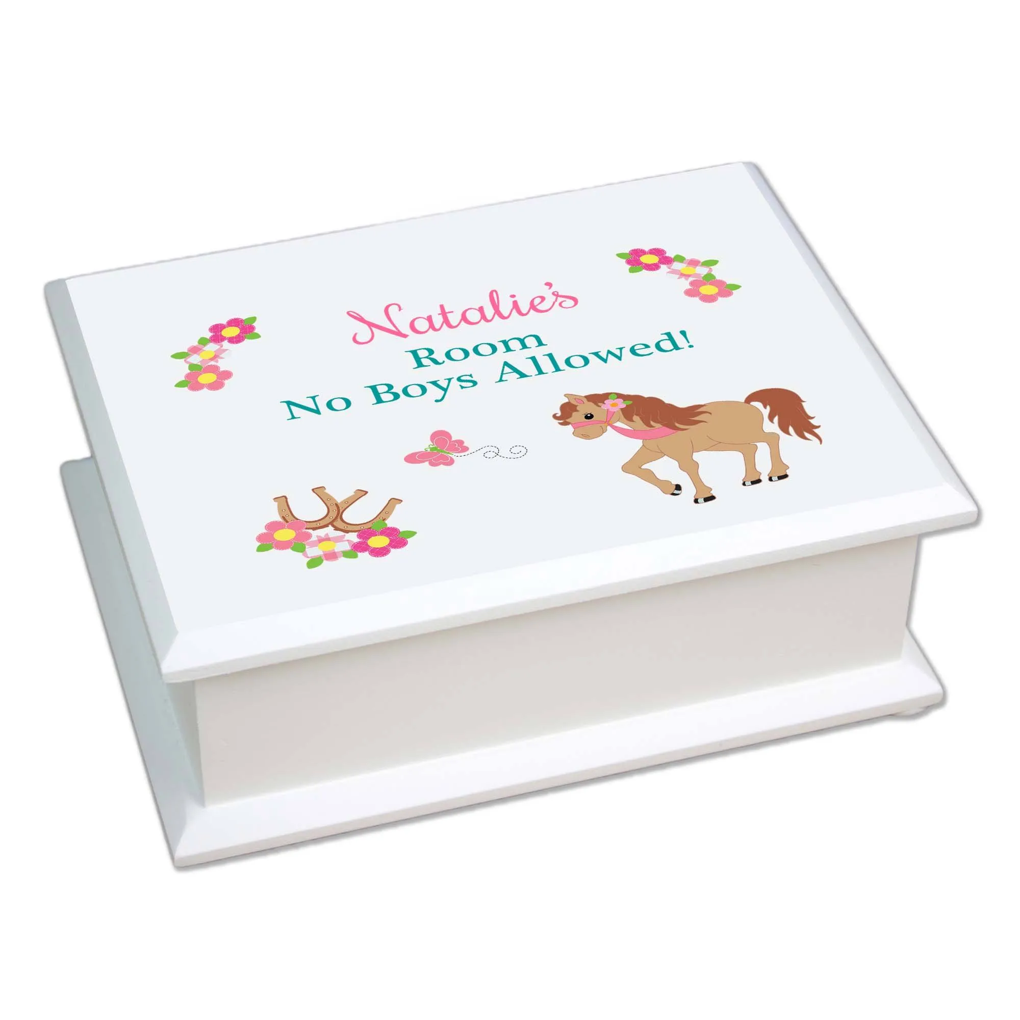 Lift Top Jewelry Box - Prancing Pony