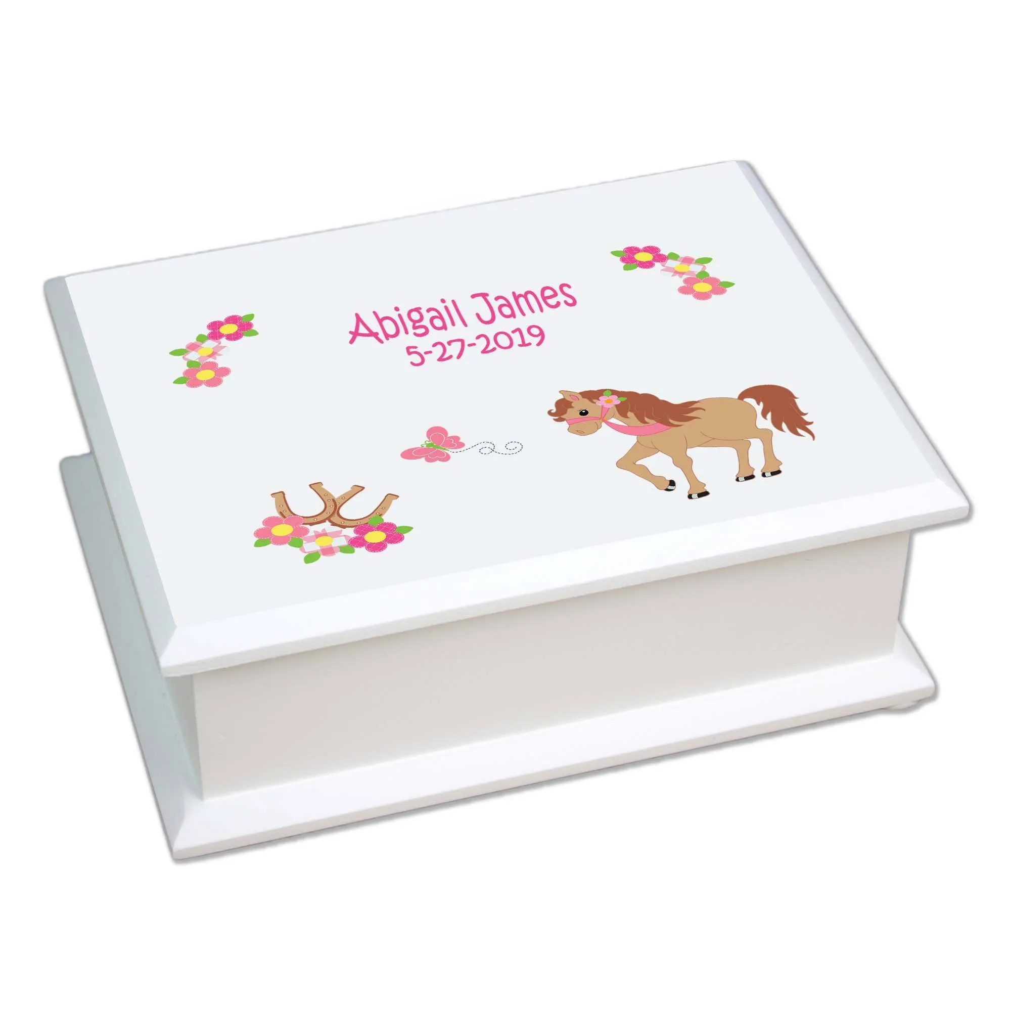 Lift Top Jewelry Box - Prancing Pony