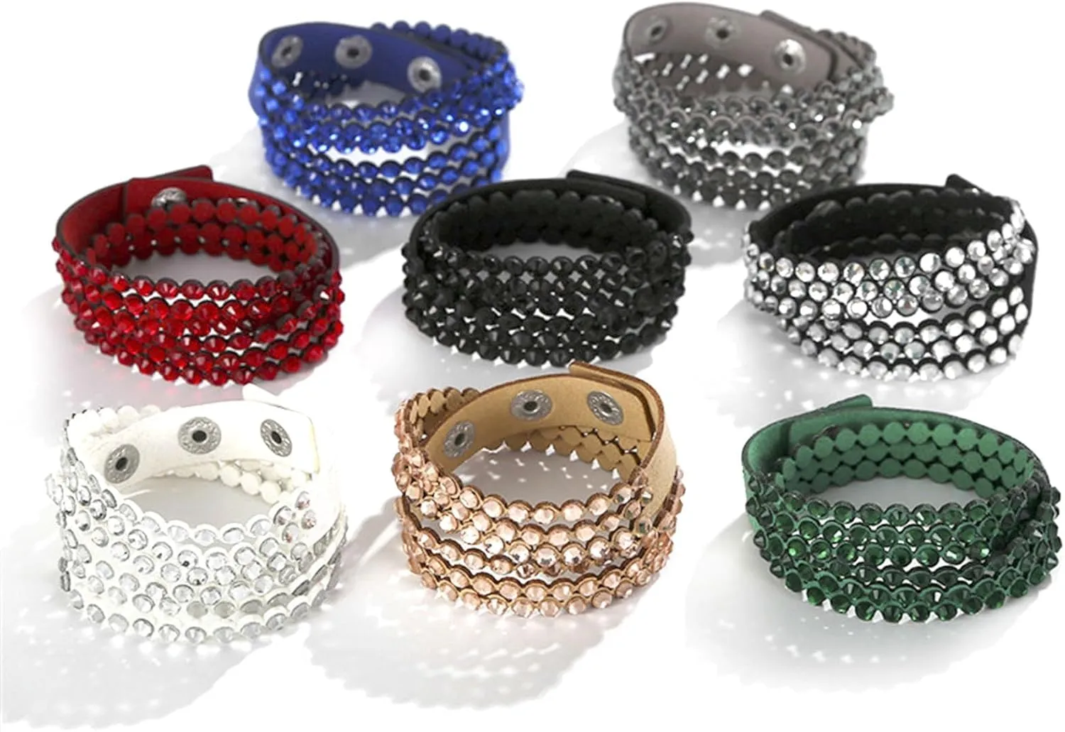 Long tiantian Leather Wrap Boho Bracelets for Women Rhinestone Bracelet Stackable Bracelets for Women Western Outfit Dress