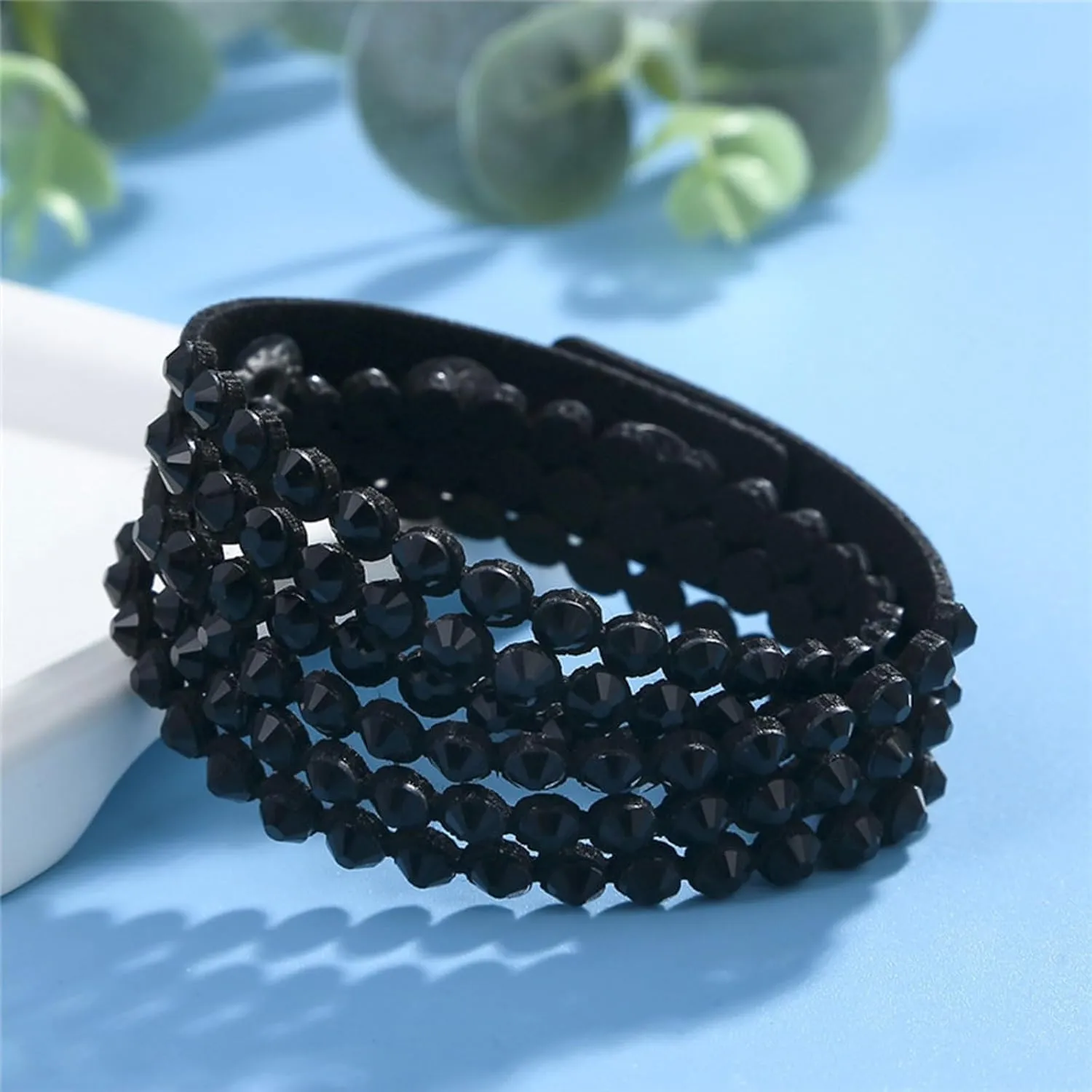Long tiantian Leather Wrap Boho Bracelets for Women Rhinestone Bracelet Stackable Bracelets for Women Western Outfit Dress