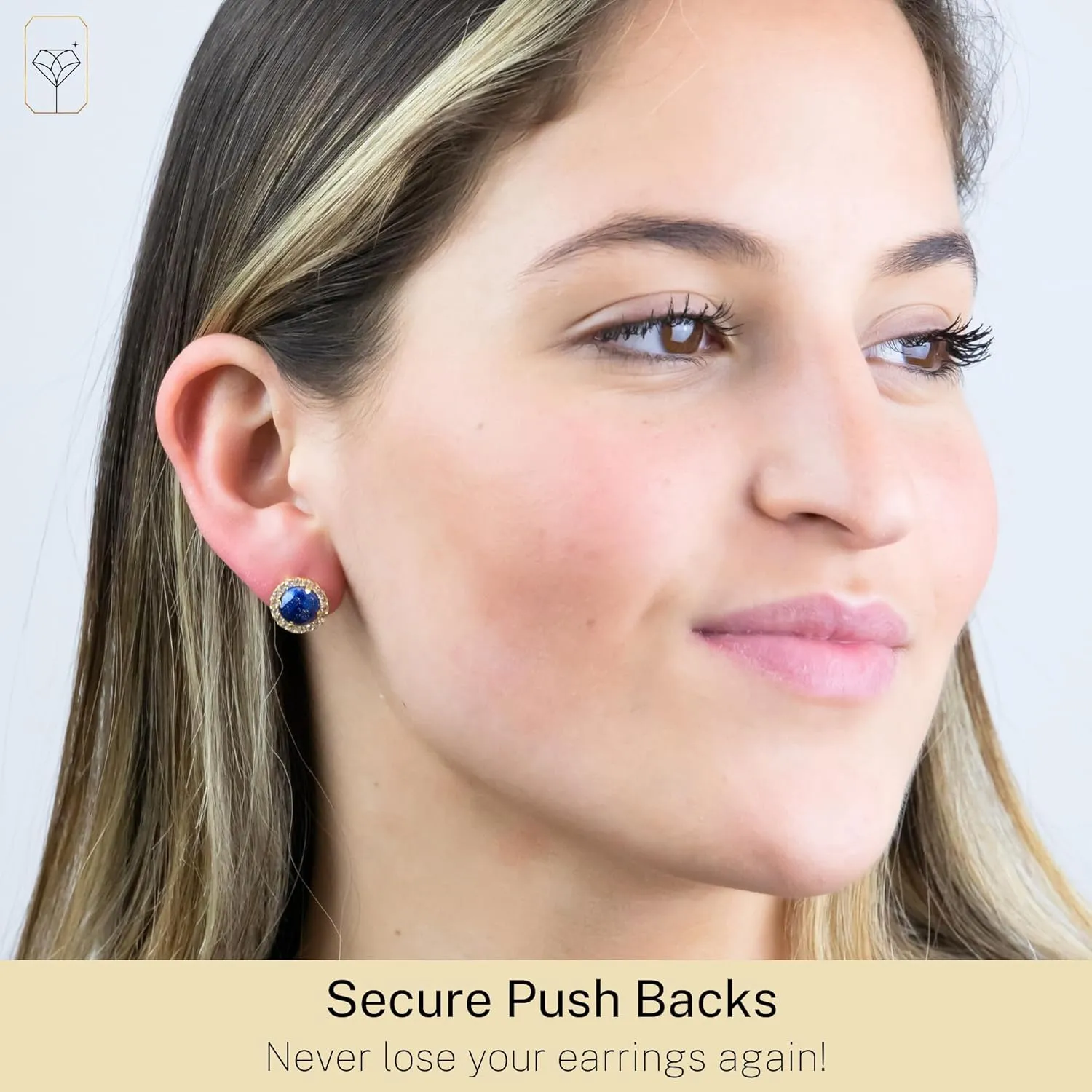 MAX   STONE 4.5 Ct. Gemstone Earrings in 18k Gold Over Sterling Silver | Real Gold Stud Earrings With White Topaz | Big Birthstone Earrings for Women
