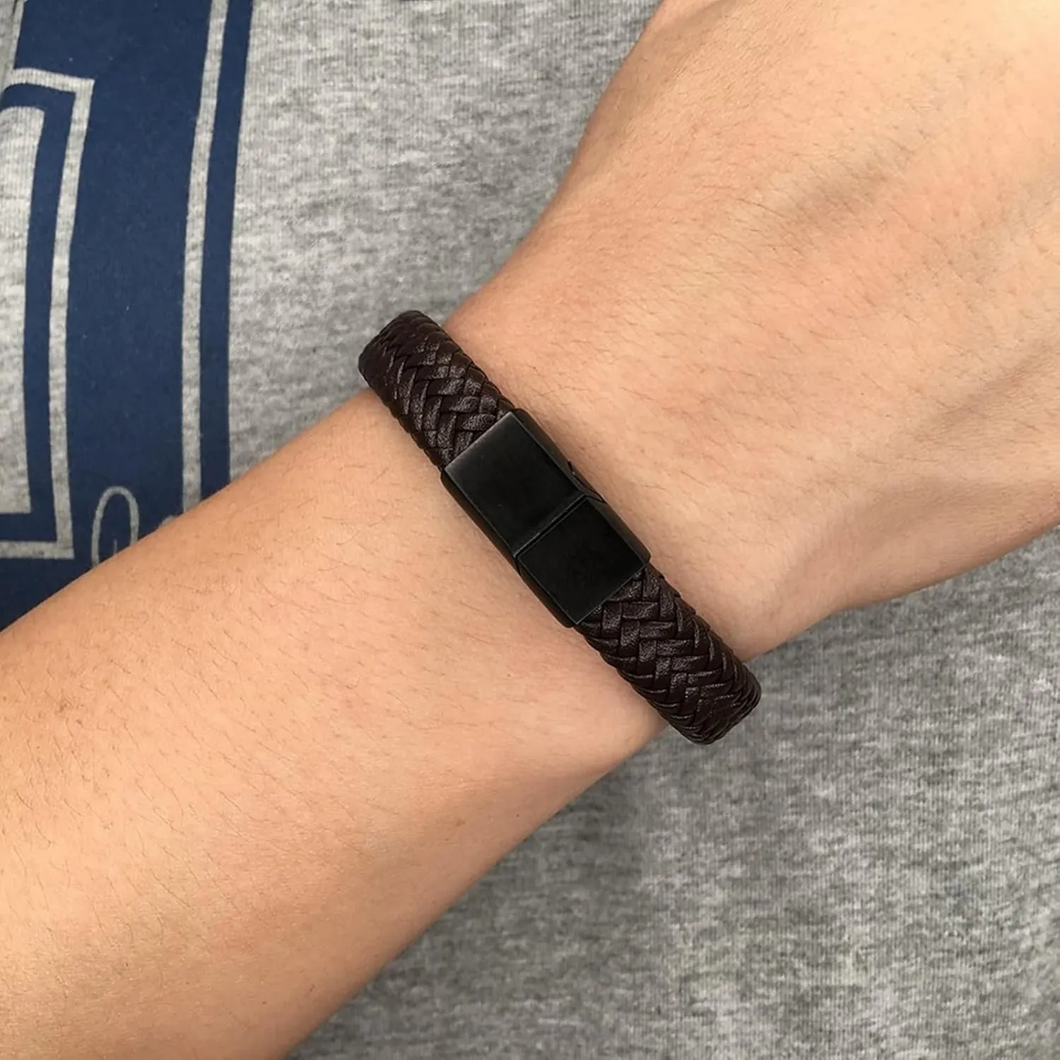 Mens Bracelets Rope Leather, Western Bracelets Simple Style Braided Leather Cord Bracelet Fashion Bracelet