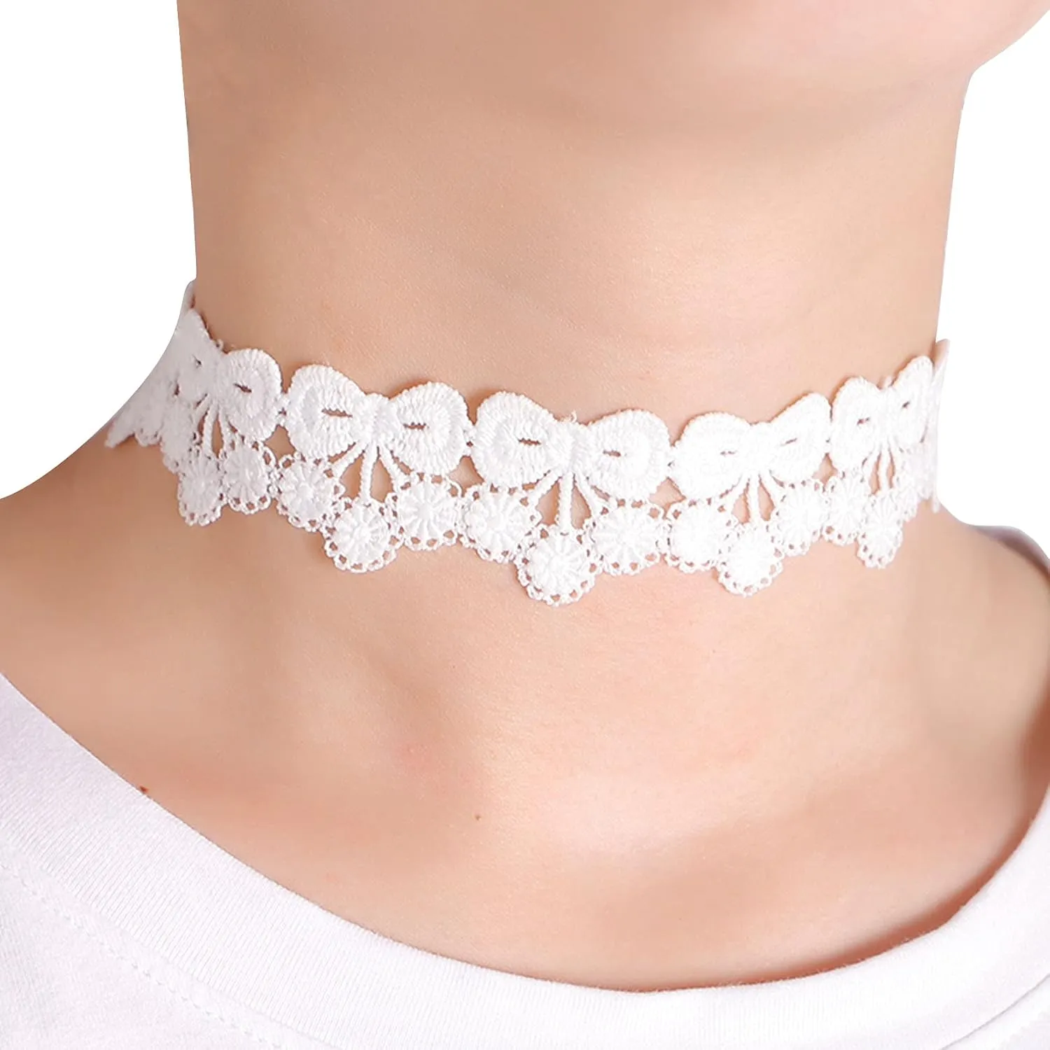 MILAKOO 8 Pcs Vintage Lace Gothic Style Gothic Retro Flower Bride Necklaces for Women