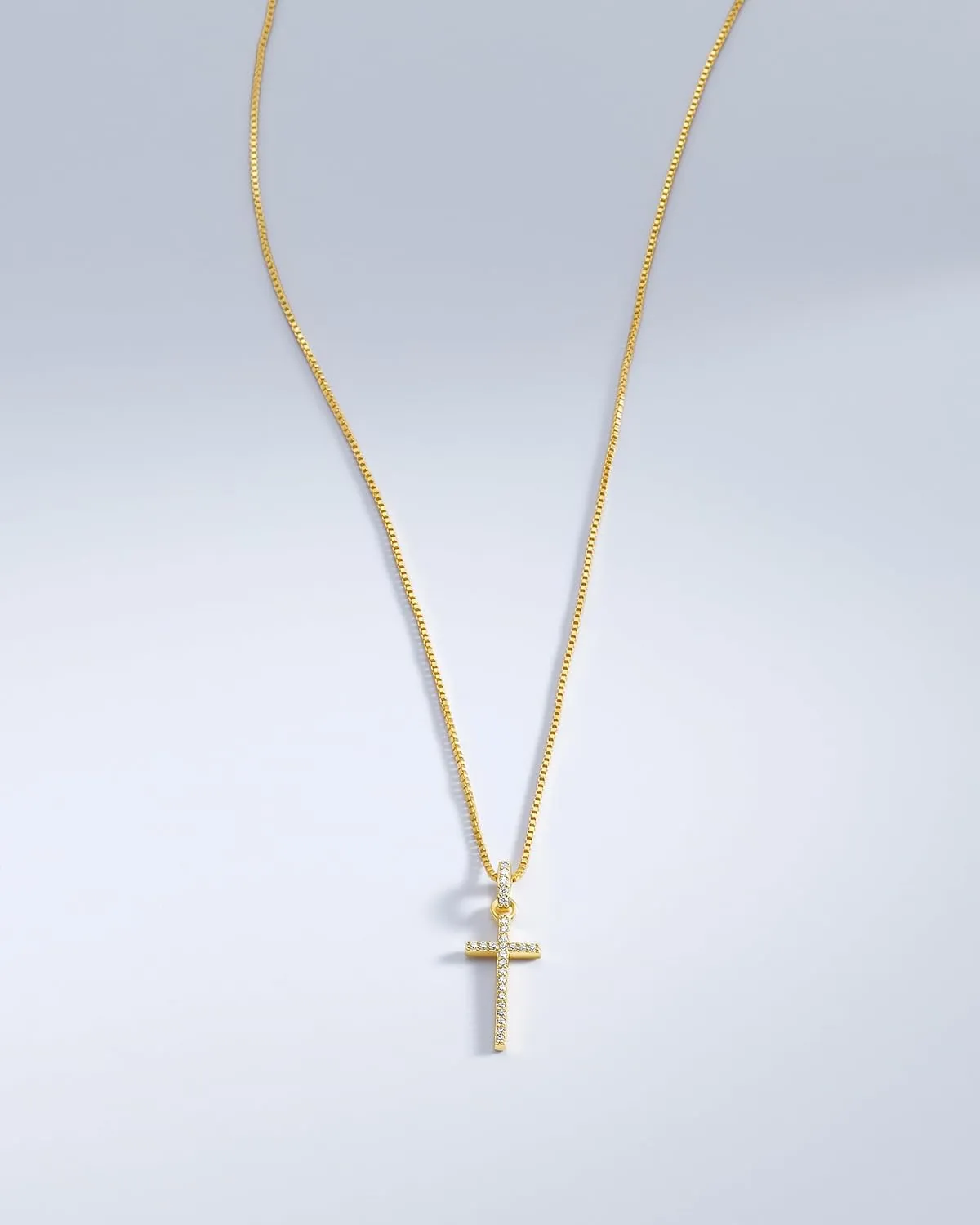 Milla 14K Gold Plated Cross Necklace for Women, Silver Cross Necklaces for Women, 18 inches Chain with Cross Pendant