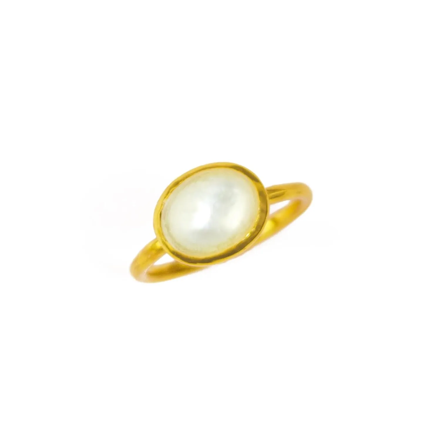 Mother of Pearl Oval Ring, Iridescent Solitaire Gemstone Ring, Dainty Stacking Ring, Gold or Silver June Birthstone Gift Mothers Day Gift (Mother of Pearl)