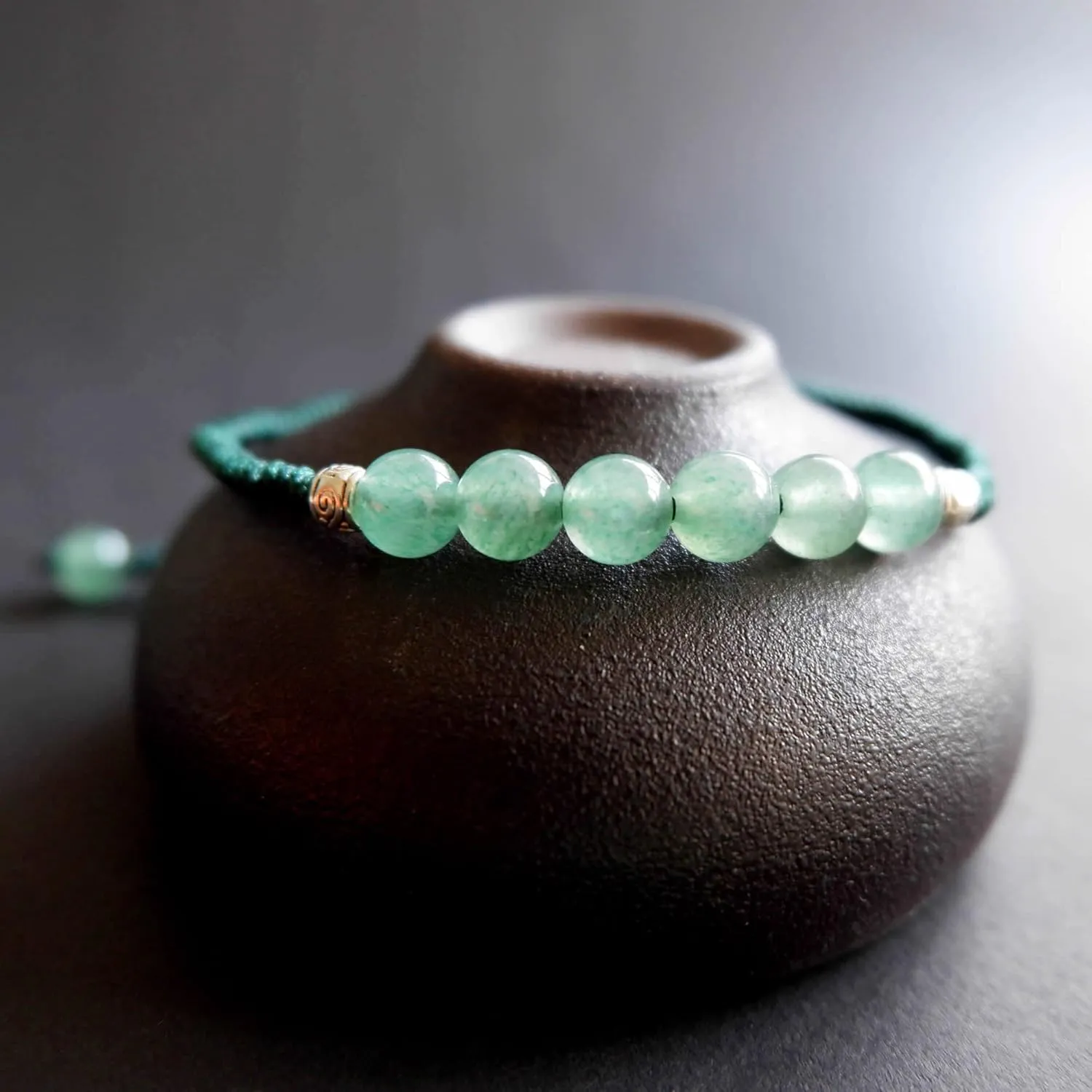 Natural Aventurine Beaded Bracelet for Women Handmade Jade Bracelet