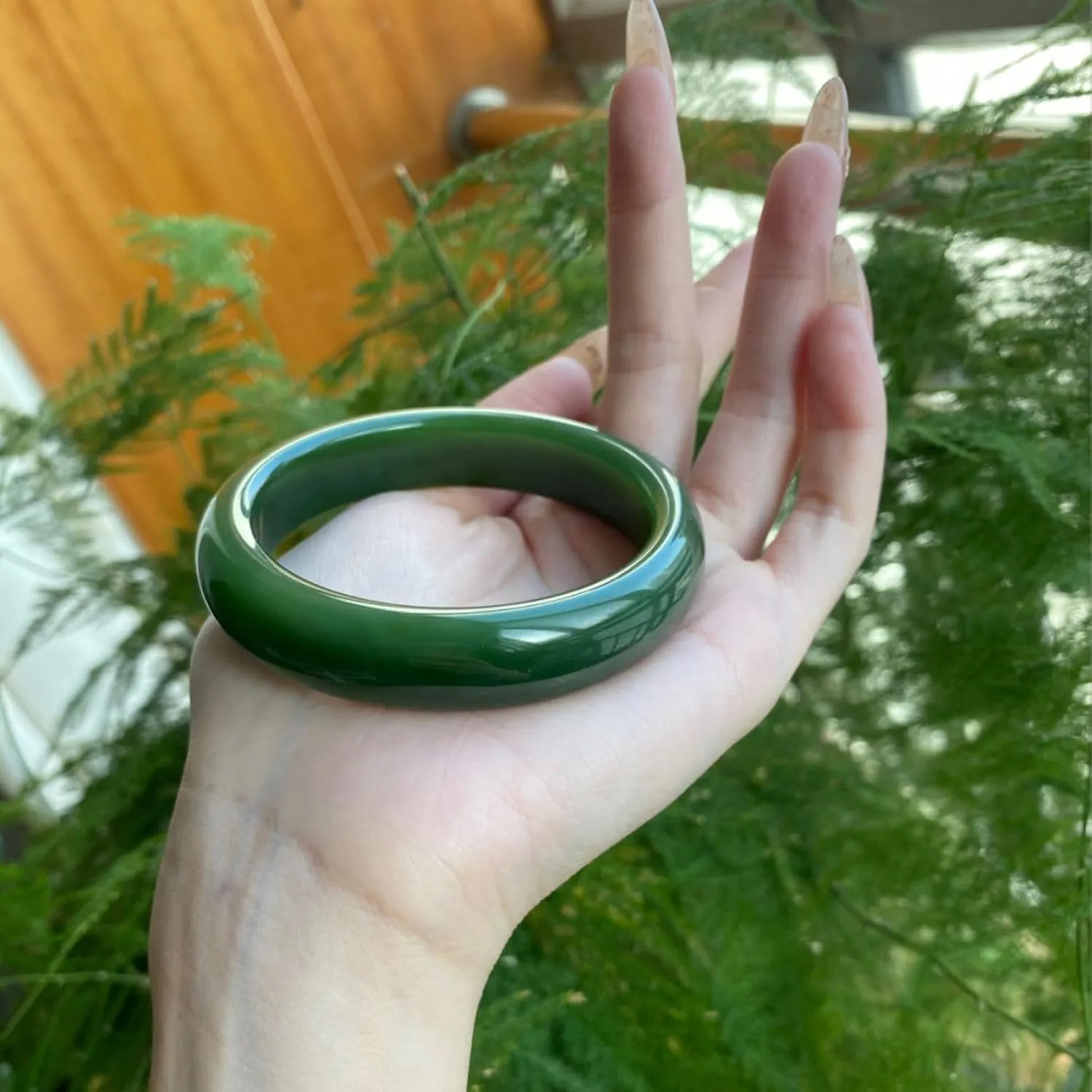 Natural Green Bracelet, Burmese Jadeite Bracelet, Certified Dye-free, Hand-carved, Women's Heirloom