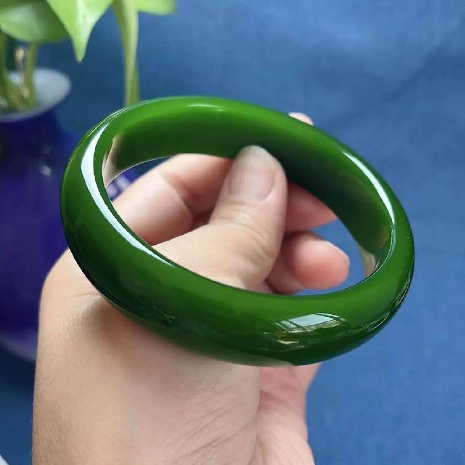 Natural Green Bracelet, Burmese Jadeite Bracelet, Certified Dye-free, Hand-carved, Women's Heirloom