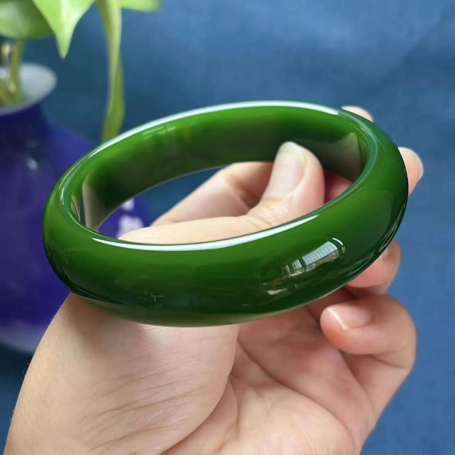 Natural Green Bracelet, Burmese Jadeite Bracelet, Certified Dye-free, Hand-carved, Women's Heirloom