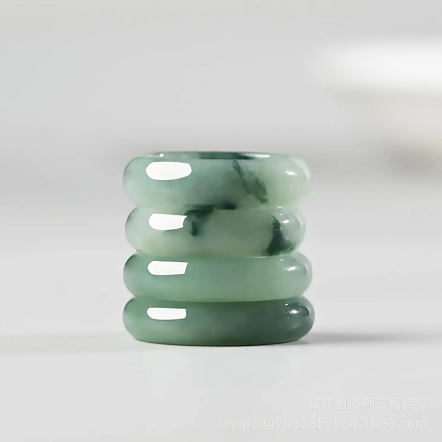 Natural Green Jade Ring, Women's Good Luck Wealth Jadeite Jade Jewelry Gifts, Size (4-13)