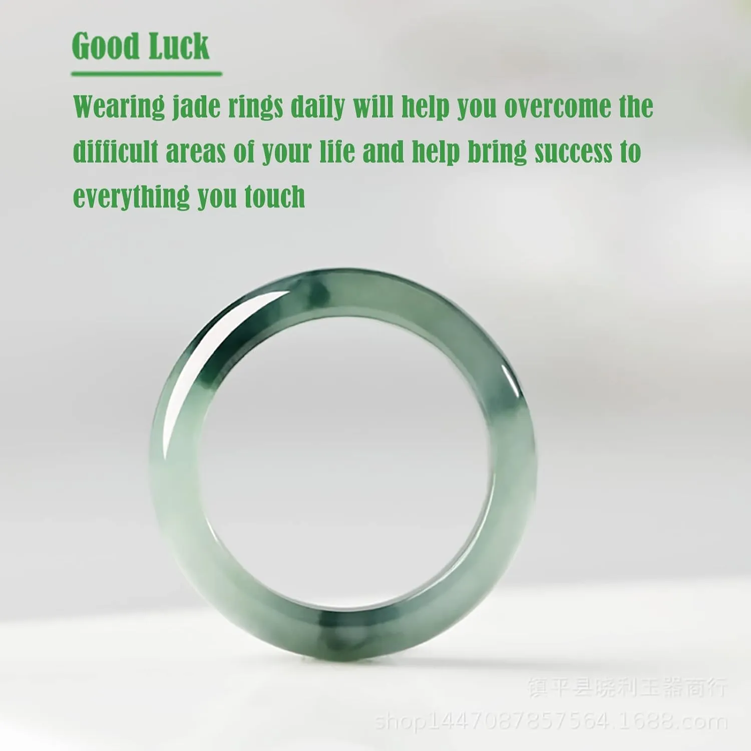 Natural Green Jade Ring, Women's Good Luck Wealth Jadeite Jade Jewelry Gifts, Size (4-13)