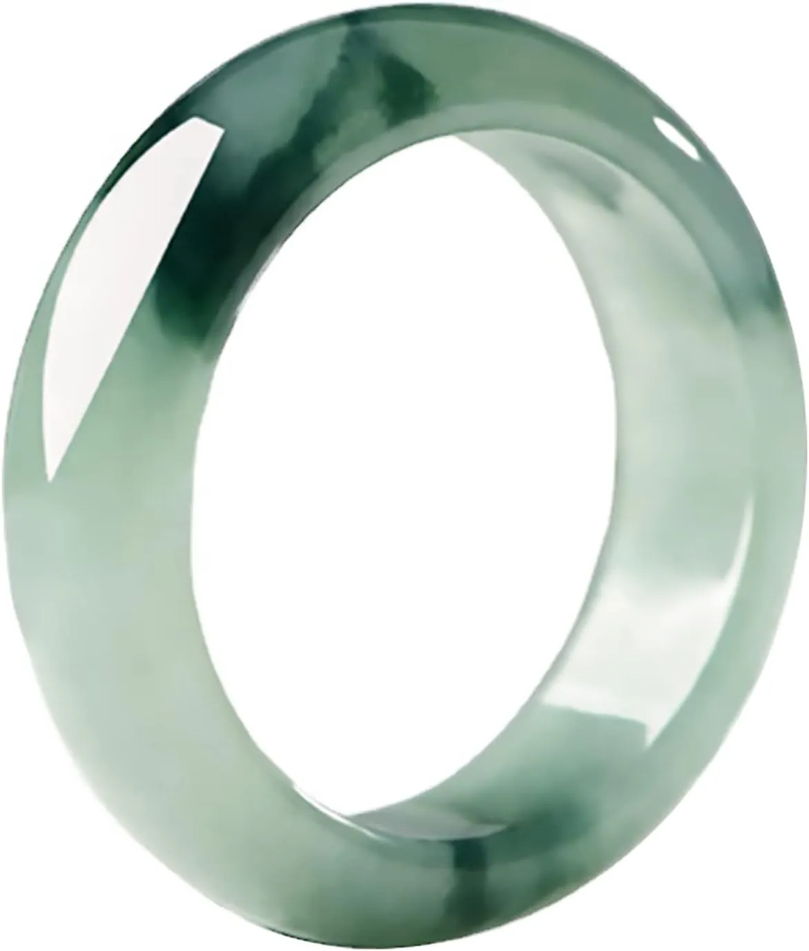 Natural Green Jade Ring, Women's Good Luck Wealth Jadeite Jade Jewelry Gifts, Size (4-13)