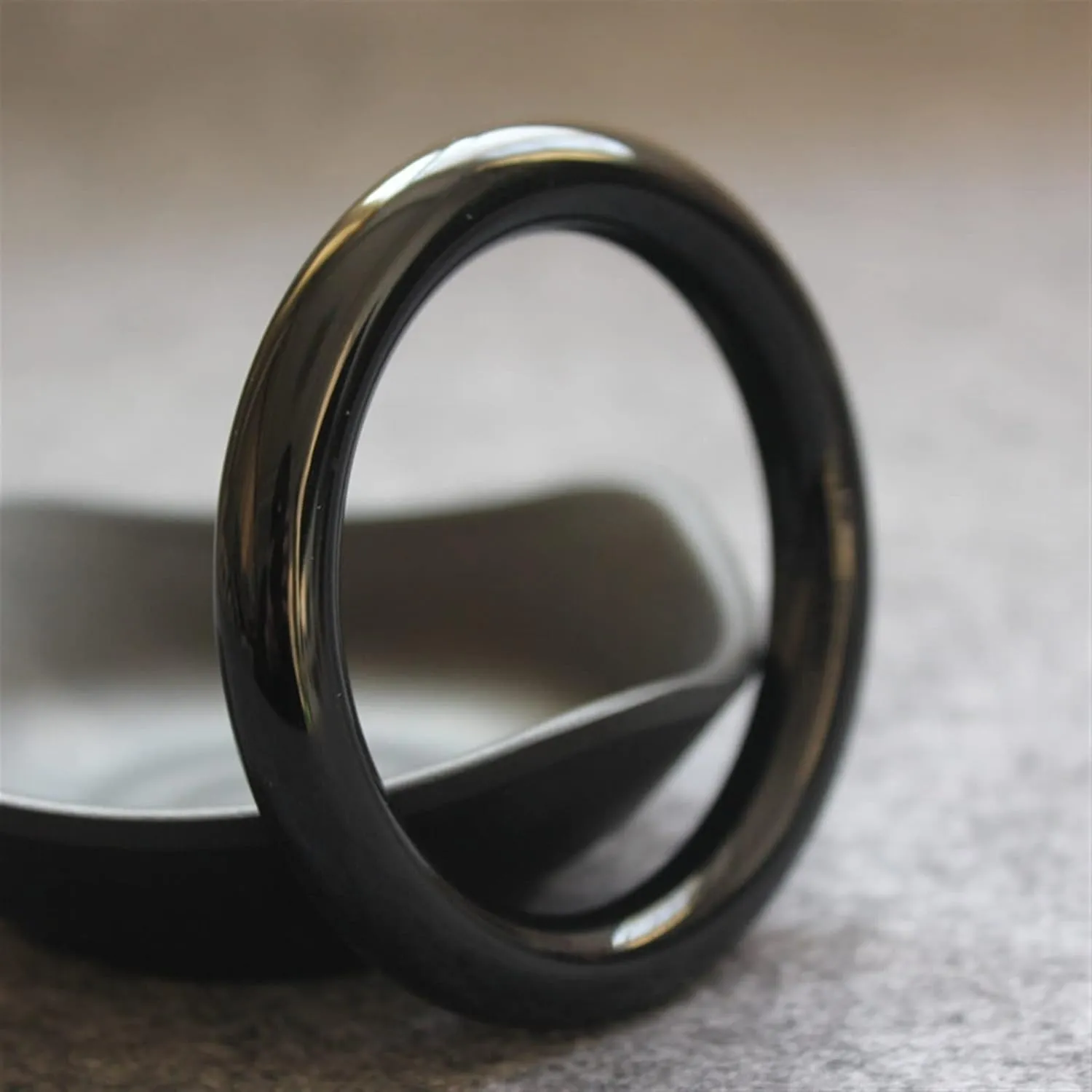 Natural Jade Bangle Bracelet Men Gifts Charm Jewelry for Women Black Round Bangle Jadeite Fashion Accessories (Metal Color : 56-58mm)