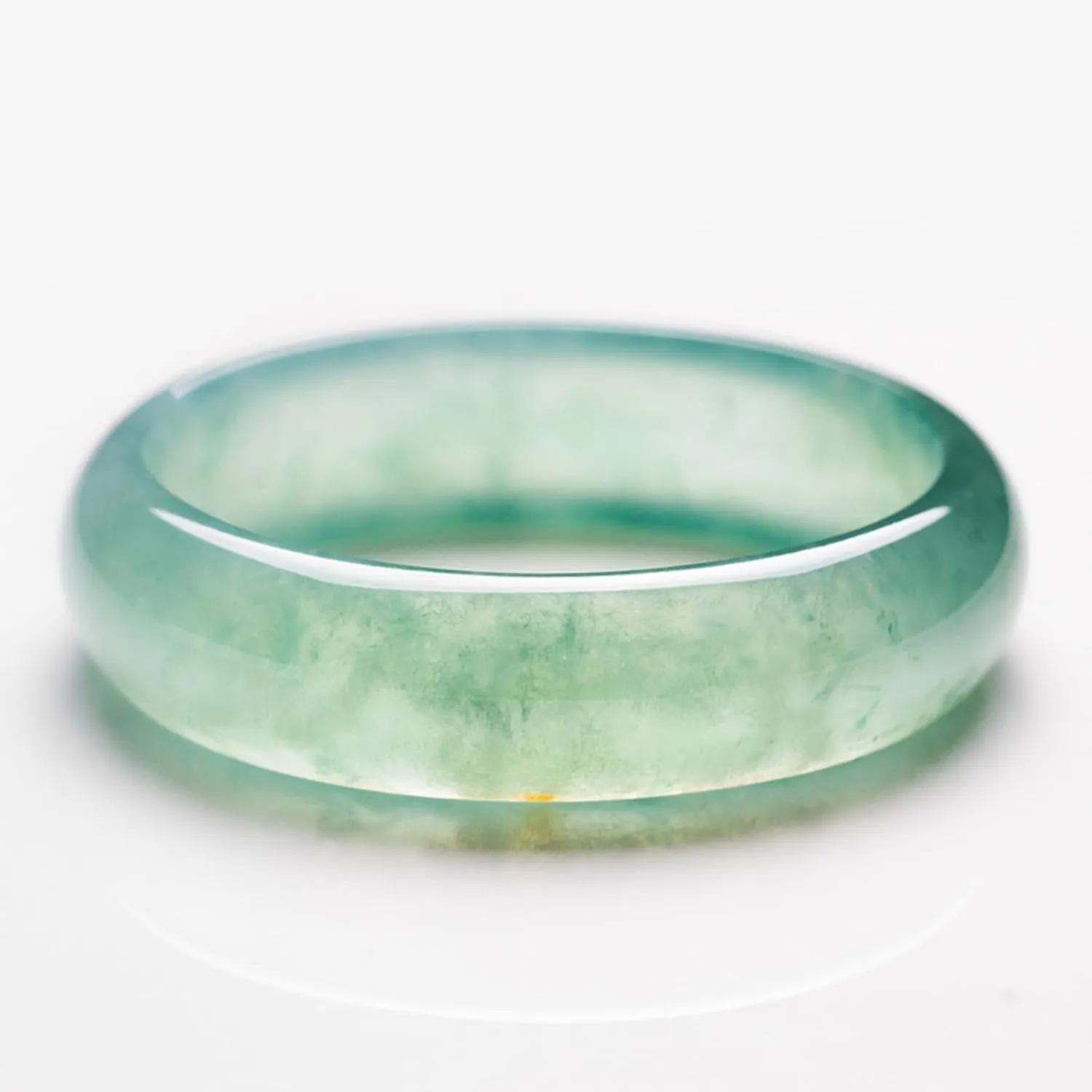 Natural Jade Bangle Bracelet, Polished Green Jadeite, Traditional Round Design??With Jewelry Box Send your mom to your colleague