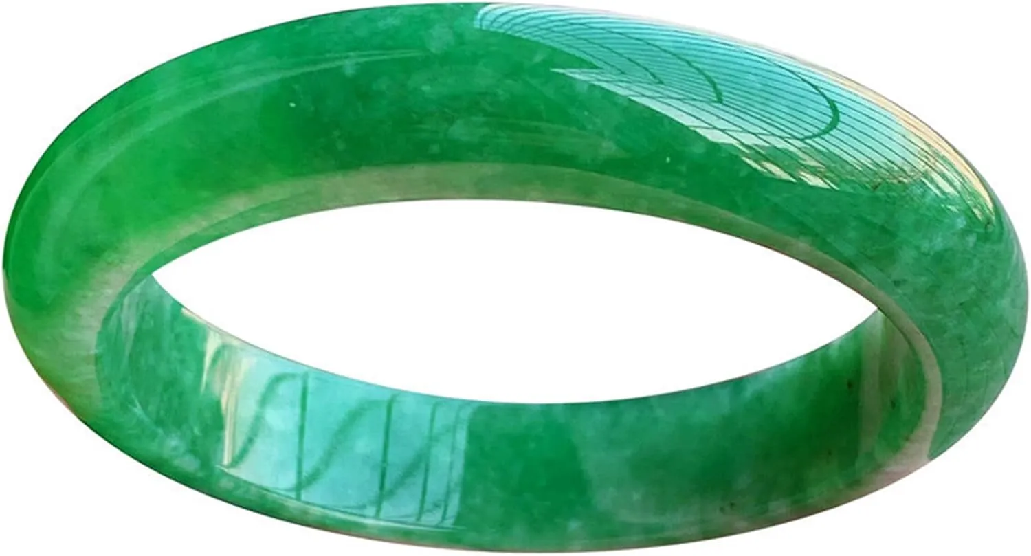 Natural jade bracelet, green jade bracelet for women, handmade, with certificate