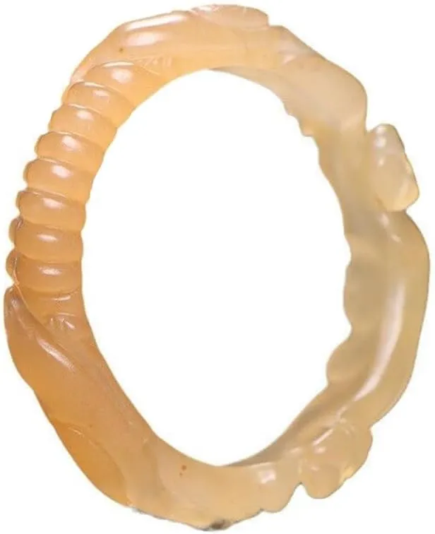 Natural Stylish Colour Yellow Dragon Jade Carved Bangle 58-62mm Fengshui Fashion Jade Bangle bracelet For Women Genuine