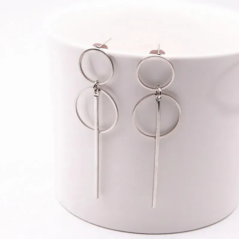 New Fashion Round Dangle Drop Korean Earrings for Women Geometric Round Heart Gold Color Earring Wedding 2020 Kolczyki Jewelry