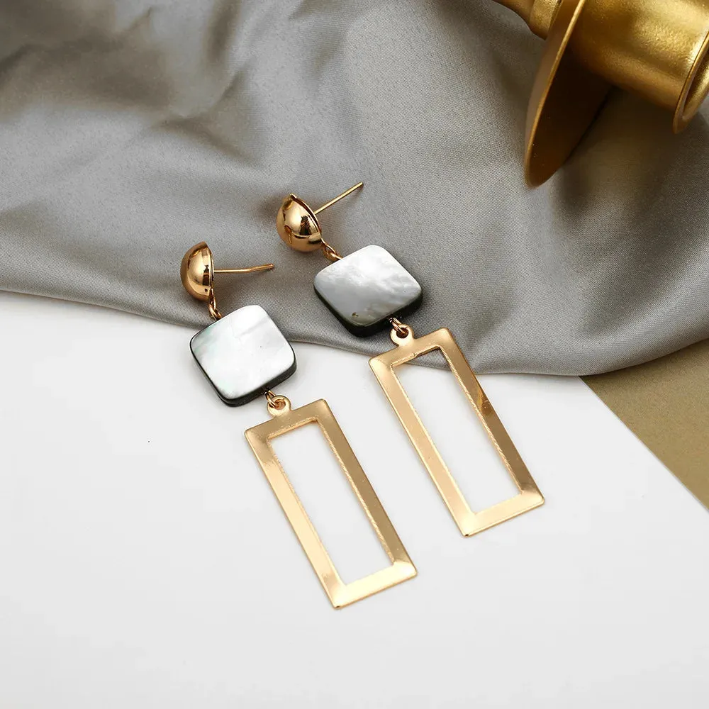New Fashion Round Dangle Drop Korean Earrings for Women Geometric Round Heart Gold Color Earring Wedding 2020 Kolczyki Jewelry