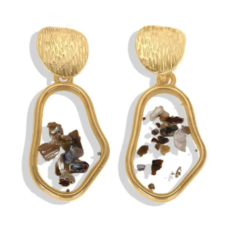 New Fashion Round Dangle Drop Korean Earrings for Women Geometric Round Heart Gold Color Earring Wedding 2020 Kolczyki Jewelry