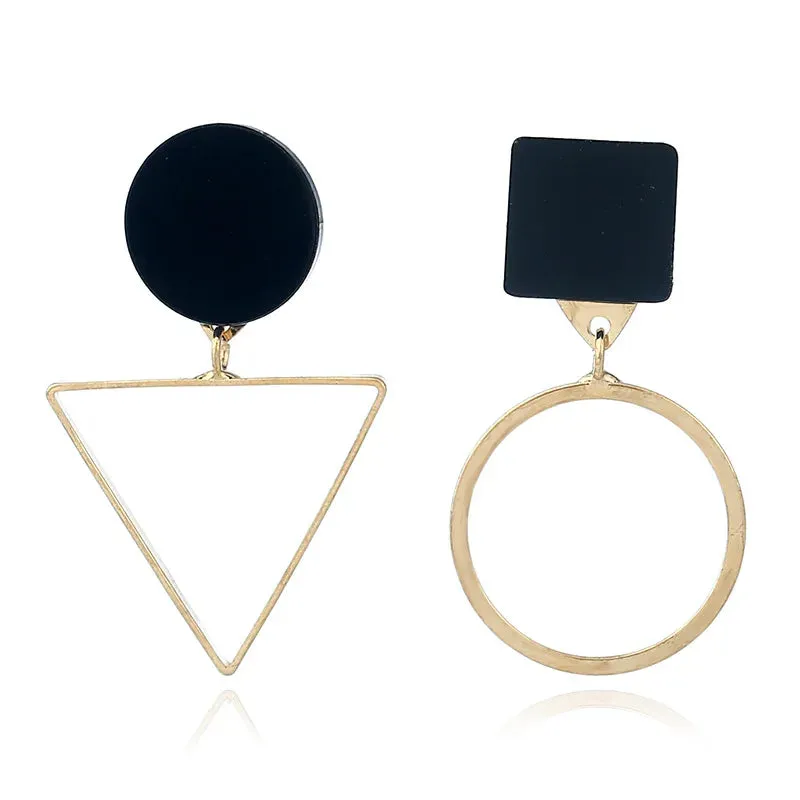 New Fashion Round Dangle Drop Korean Earrings for Women Geometric Round Heart Gold Color Earring Wedding 2020 Kolczyki Jewelry