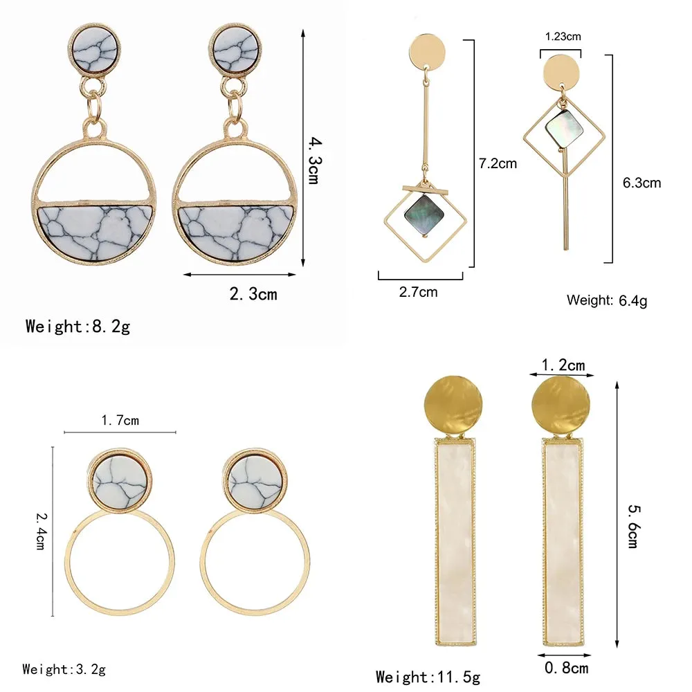 New Fashion Round Dangle Drop Korean Earrings for Women Geometric Round Heart Gold Color Earring Wedding 2020 Kolczyki Jewelry