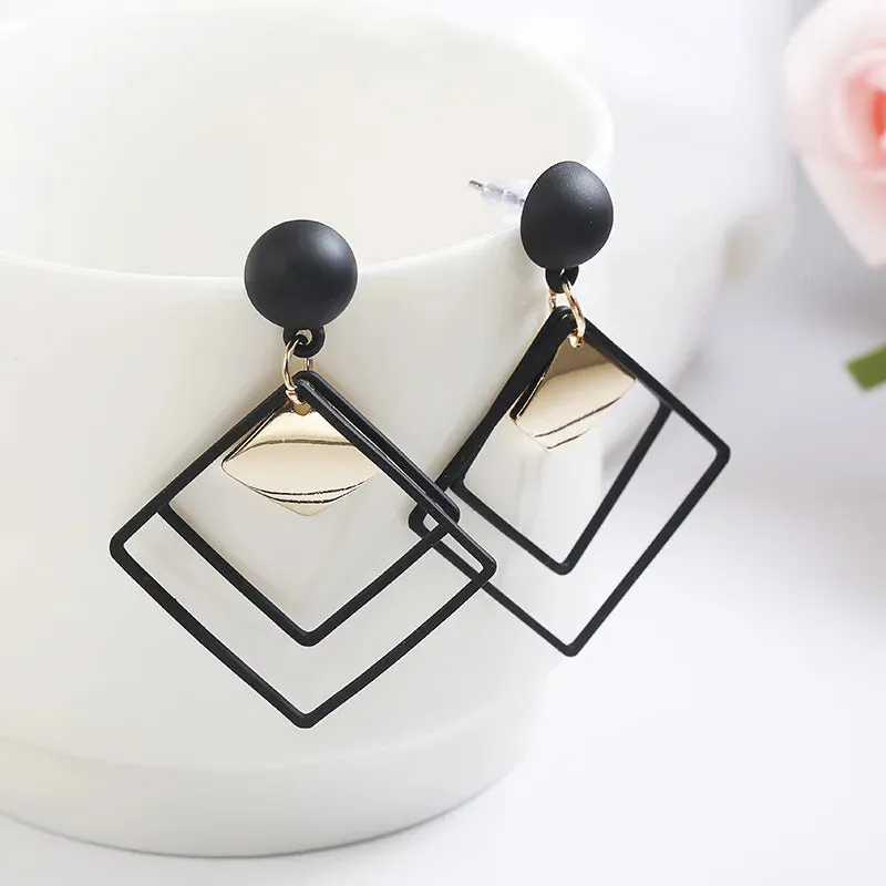 New Fashion Round Dangle Drop Korean Earrings for Women Geometric Round Heart Gold Color Earring Wedding 2020 Kolczyki Jewelry