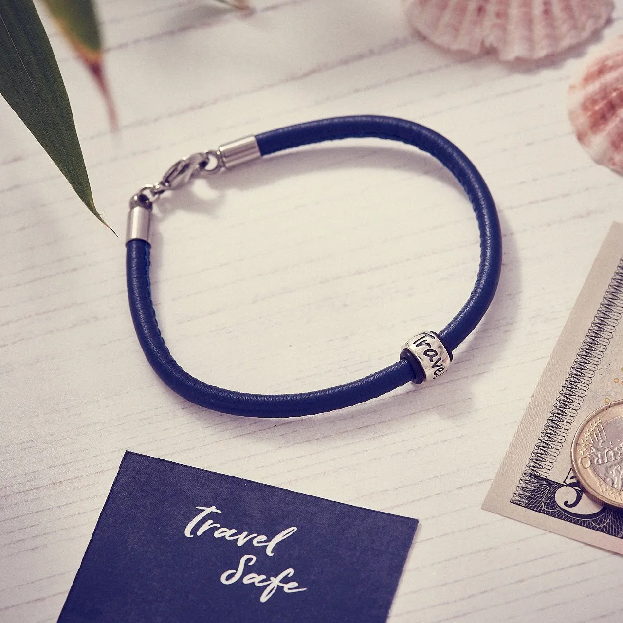 One Life, Live It! Recycled Silver & Leather Bracelet