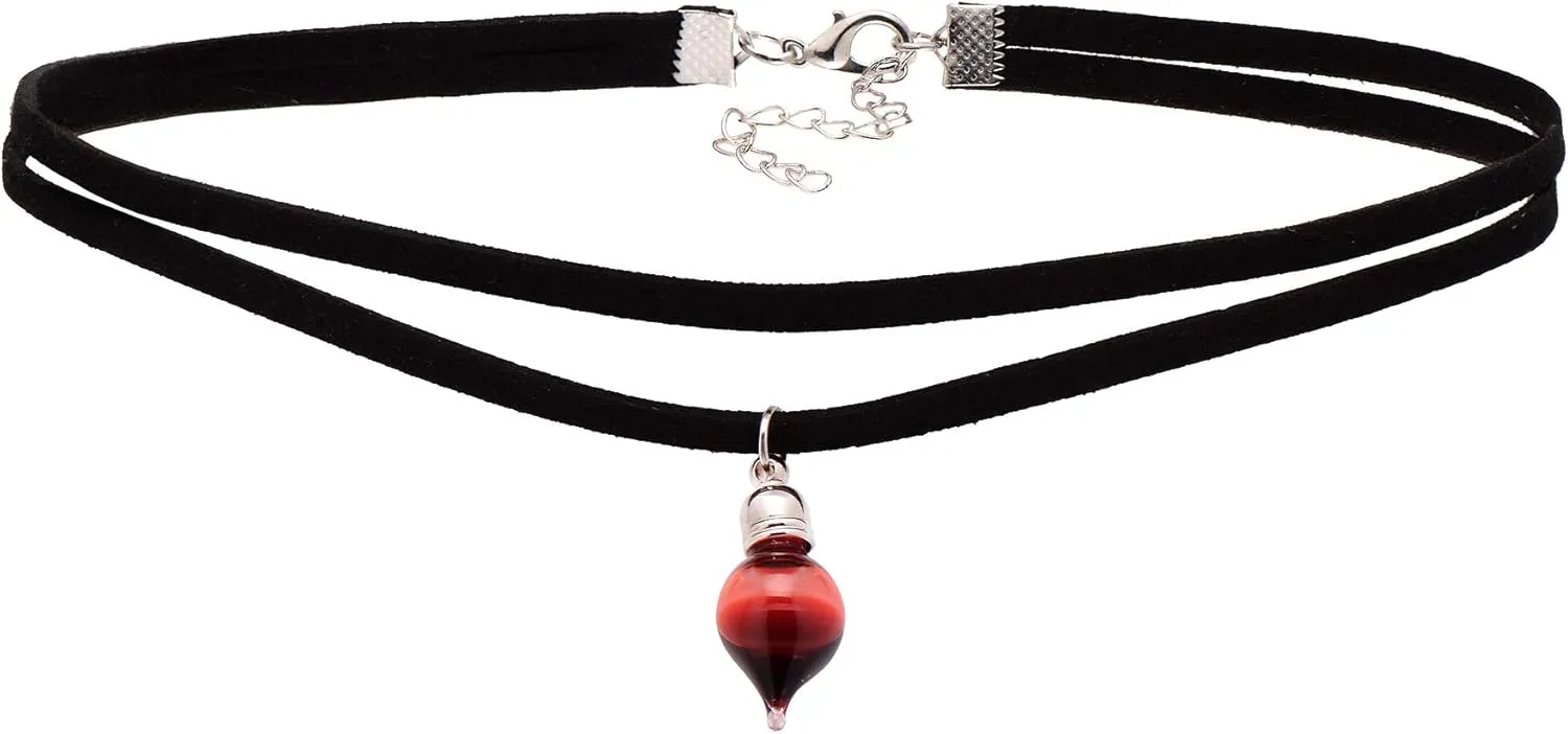 Paialco Double Layers Black Choker Necklaces for Women, Dangle with Varied Charm