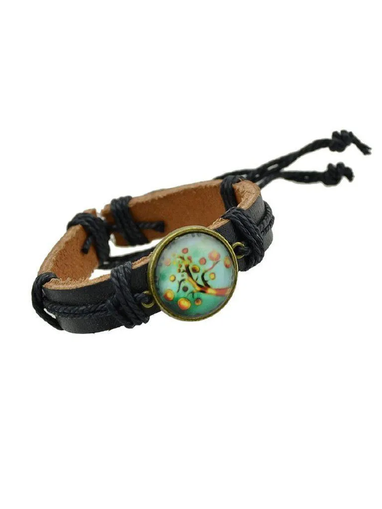 Peach Hiphop Jewelry Rock Style Pu Leather Bracelets