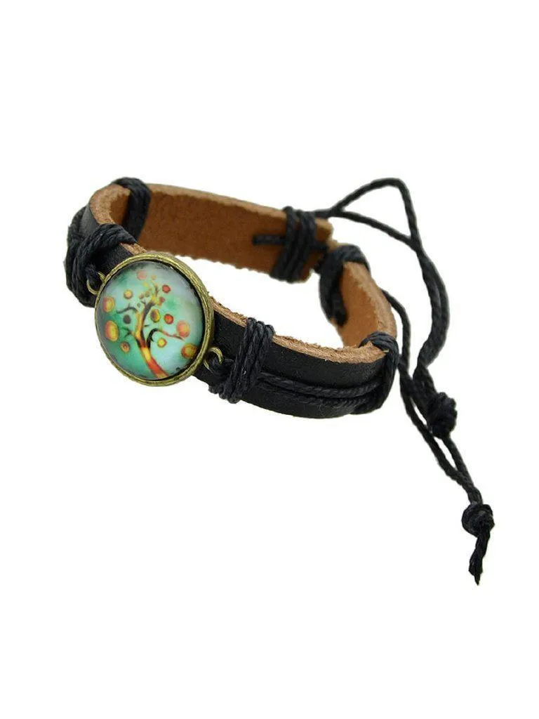 Peach Hiphop Jewelry Rock Style Pu Leather Bracelets