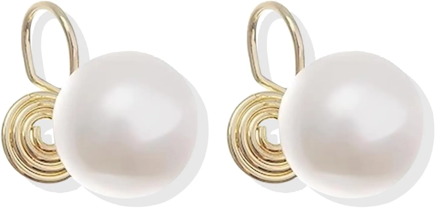 Pearl Clip on Earrings Heart Earrings Non Pierced Clip Earrings for Women Small Hoop Clip on Earrings Dainty Jewelry Birthday Valentines Day Gifts