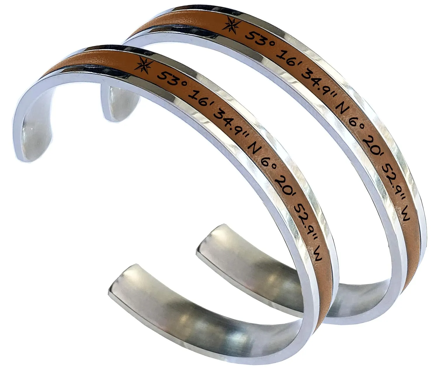 Personalized Matching Bracelets for Couples - Stainless Steel Coordinate Long Distance Relationship Bracelets for Boyfriend and Girlfriend -Anniversary-Valentines-his and hers Gifts