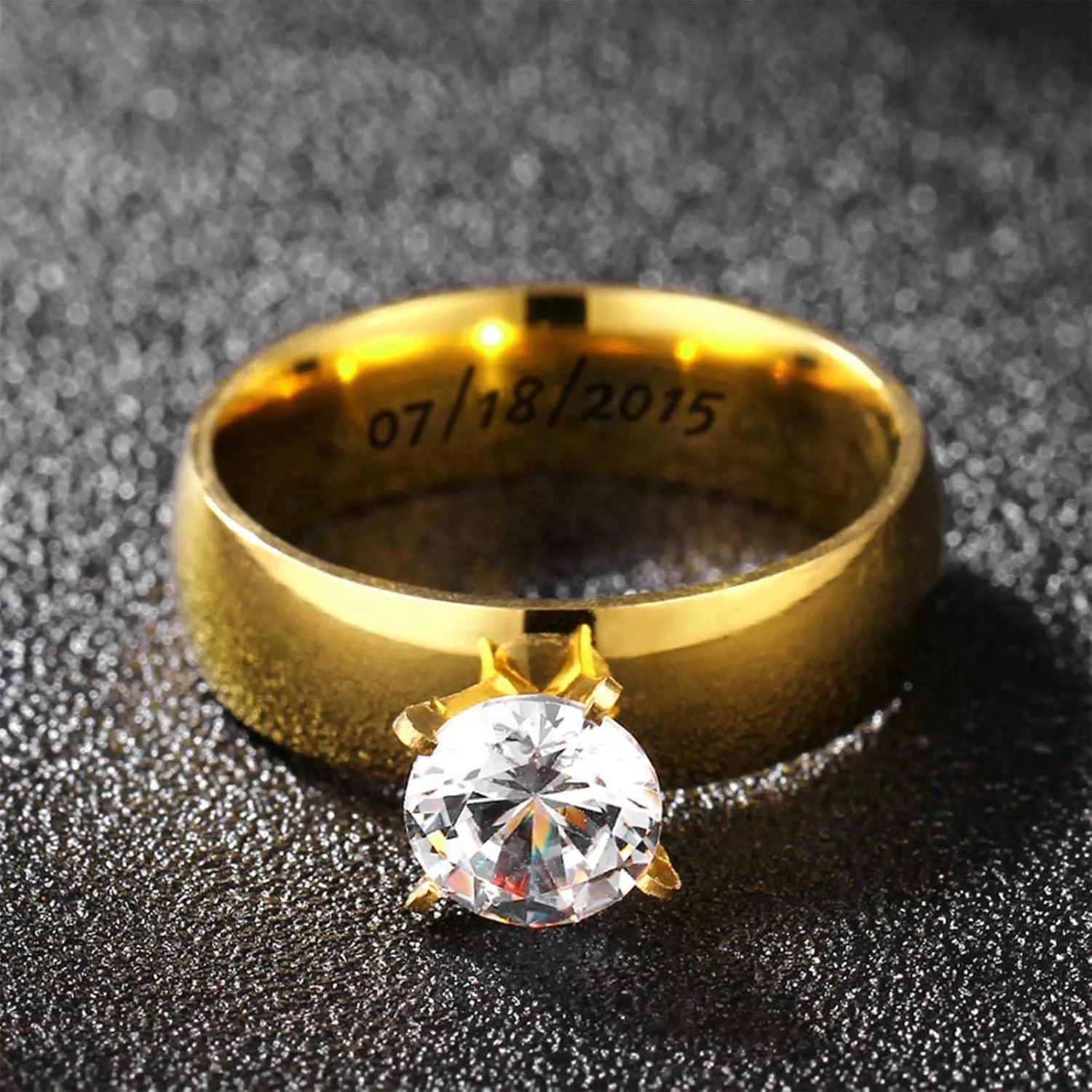 Personalized Matching Rings for Couples Custom Promise Rings for Couples Engraved Names Promise Rings for Him and Her Set Customized Ring Set for Women and Men (Style 4)