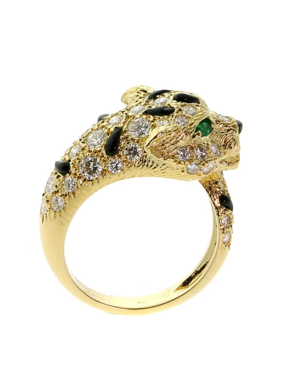 Piaget Panther Diamond Onyx Gold Ring
