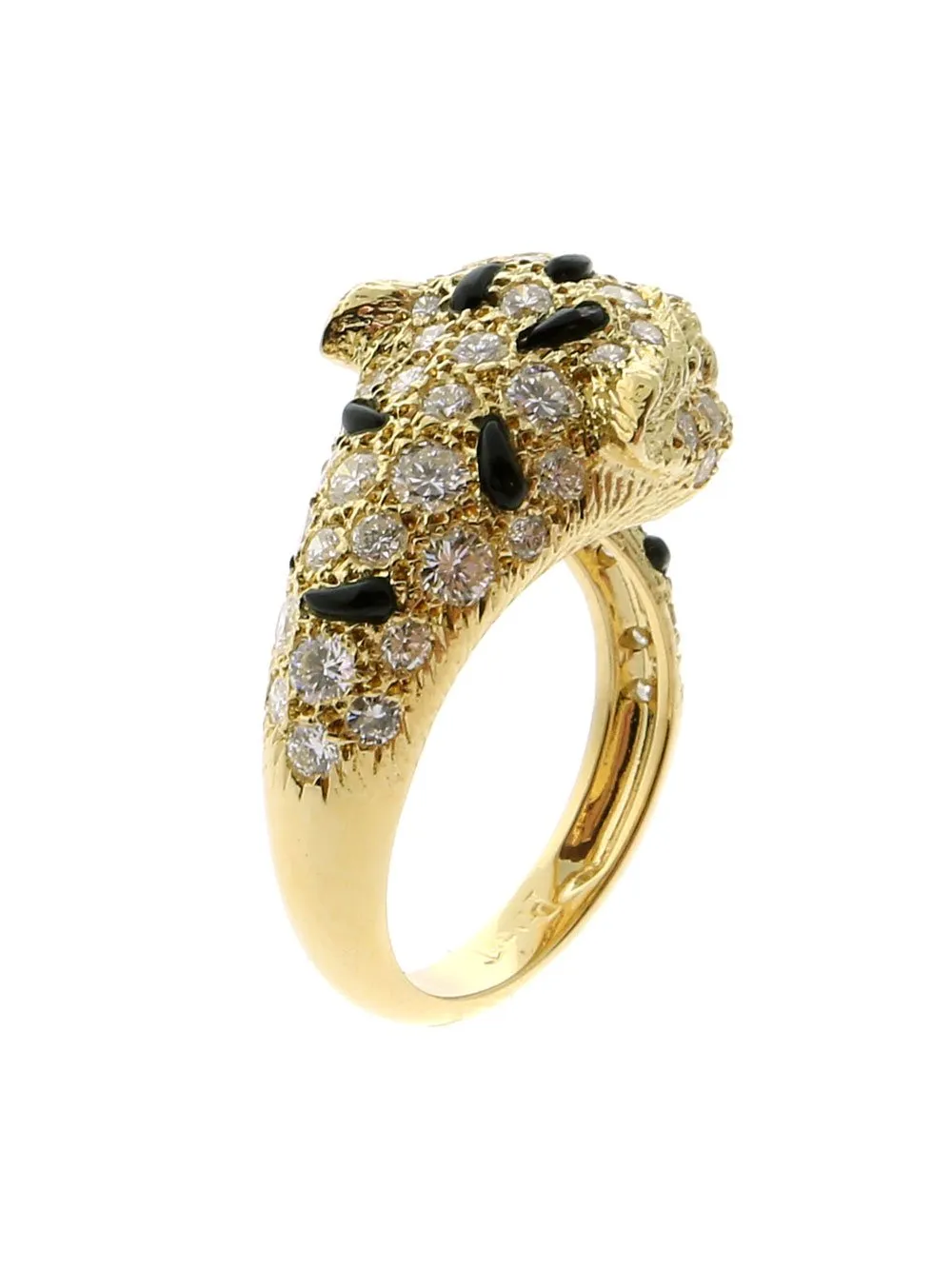 Piaget Panther Diamond Onyx Gold Ring