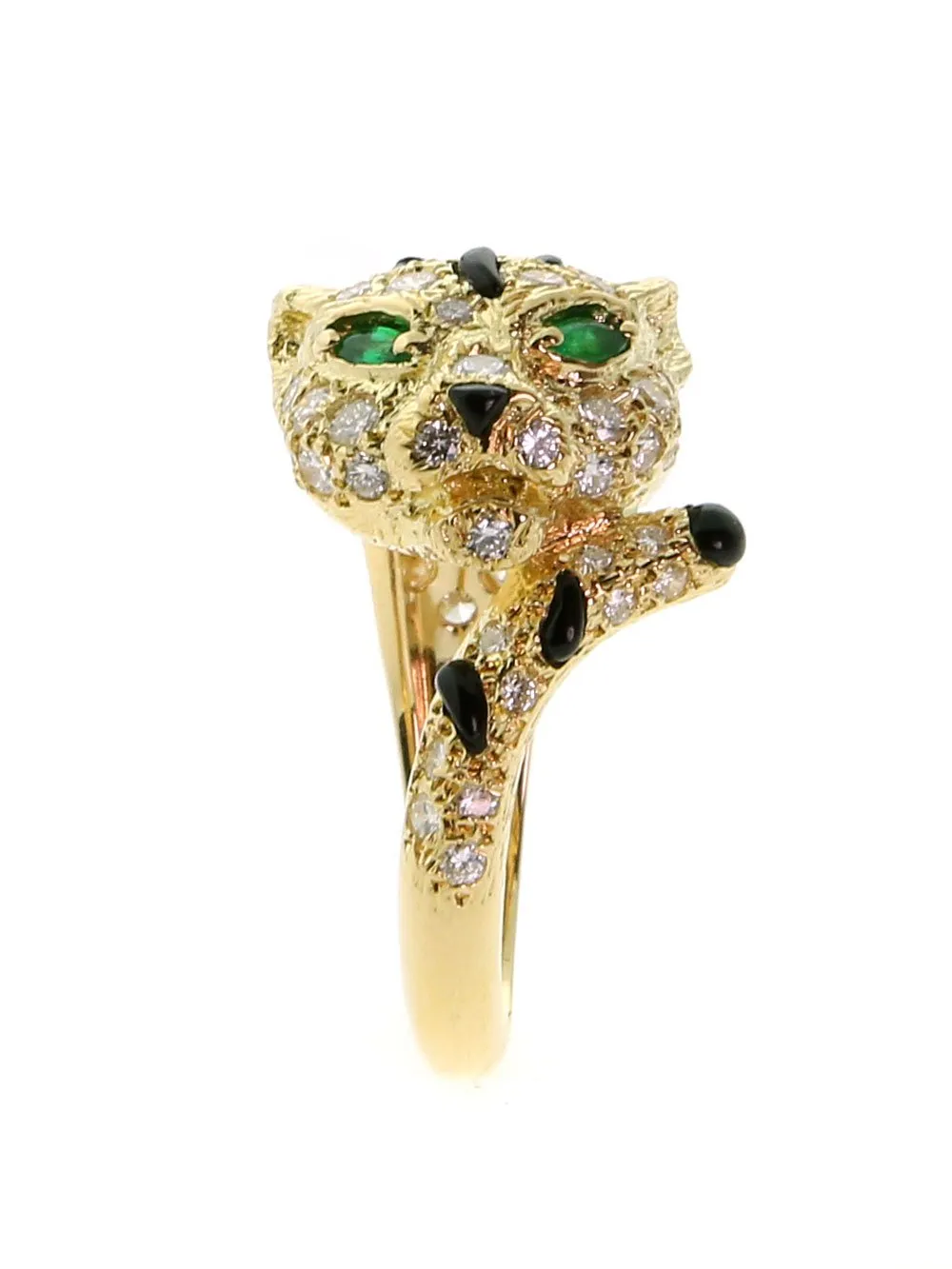 Piaget Panther Diamond Onyx Gold Ring