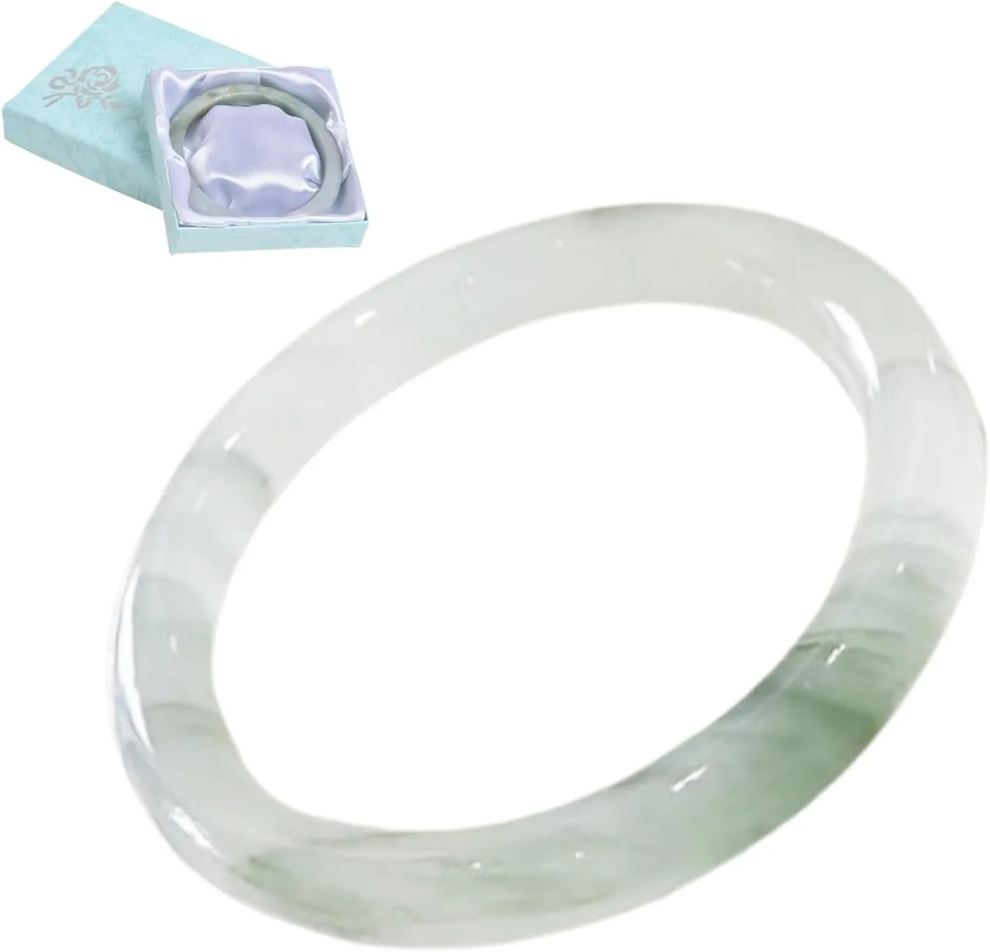 Pokn Jade Bracelet for Women Bamboo Jade Bangle Green Bracelets for Women Jade Bangle Bracelet for Women,Inner 58-62mm