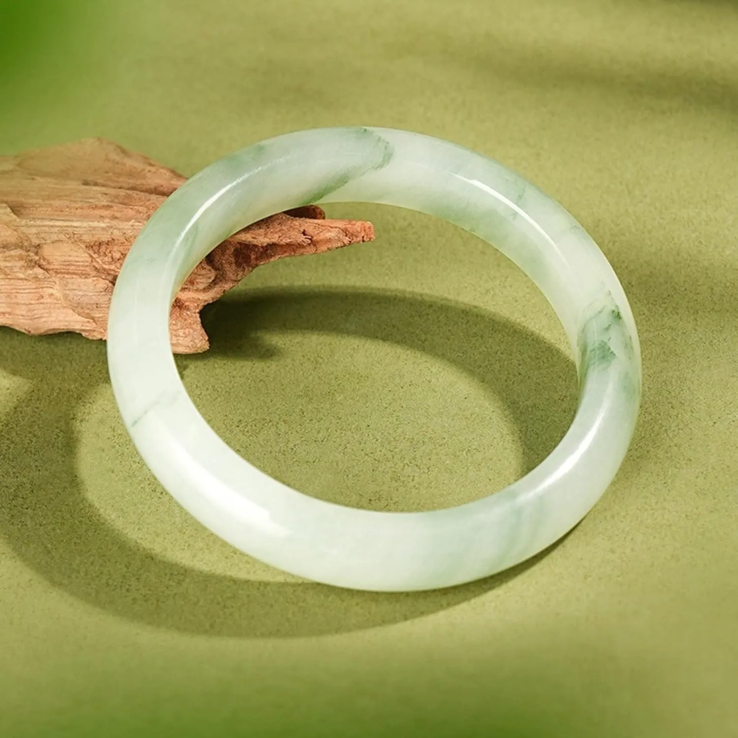 Pokn Jade Bracelet for Women Jade Bangle Green Bracelets for Women Jade Bangle Bracelet for Women,Inner 2.12-2.52''/54-64mm