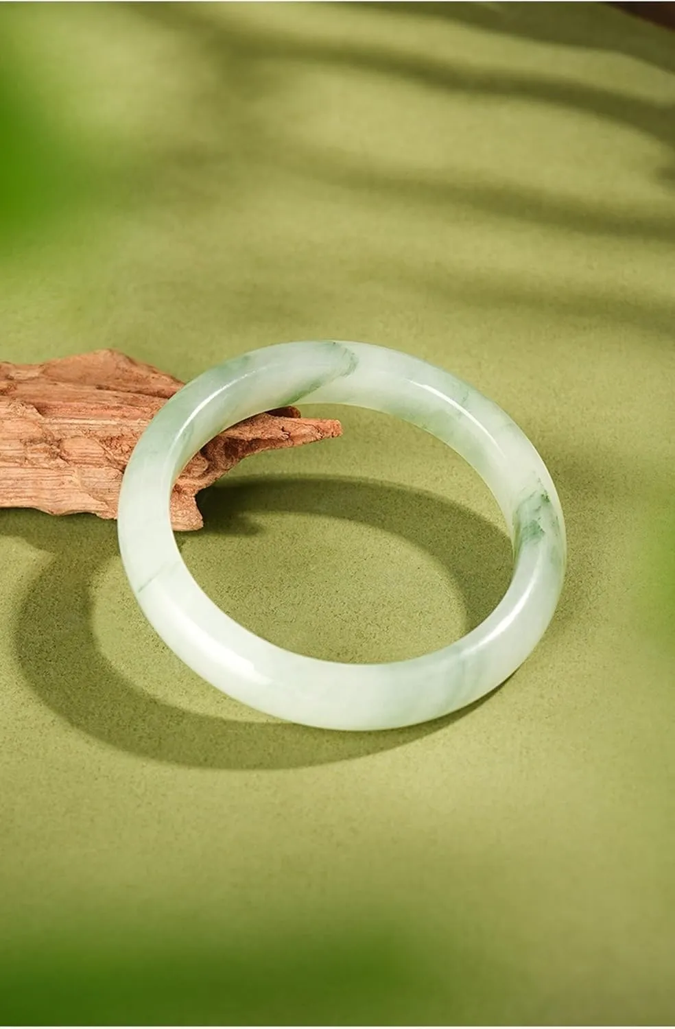 Pokn Jade Bracelet for Women Jade Bangle Green Bracelets for Women Jade Bangle Bracelet for Women,Inner 2.12-2.52''/54-64mm