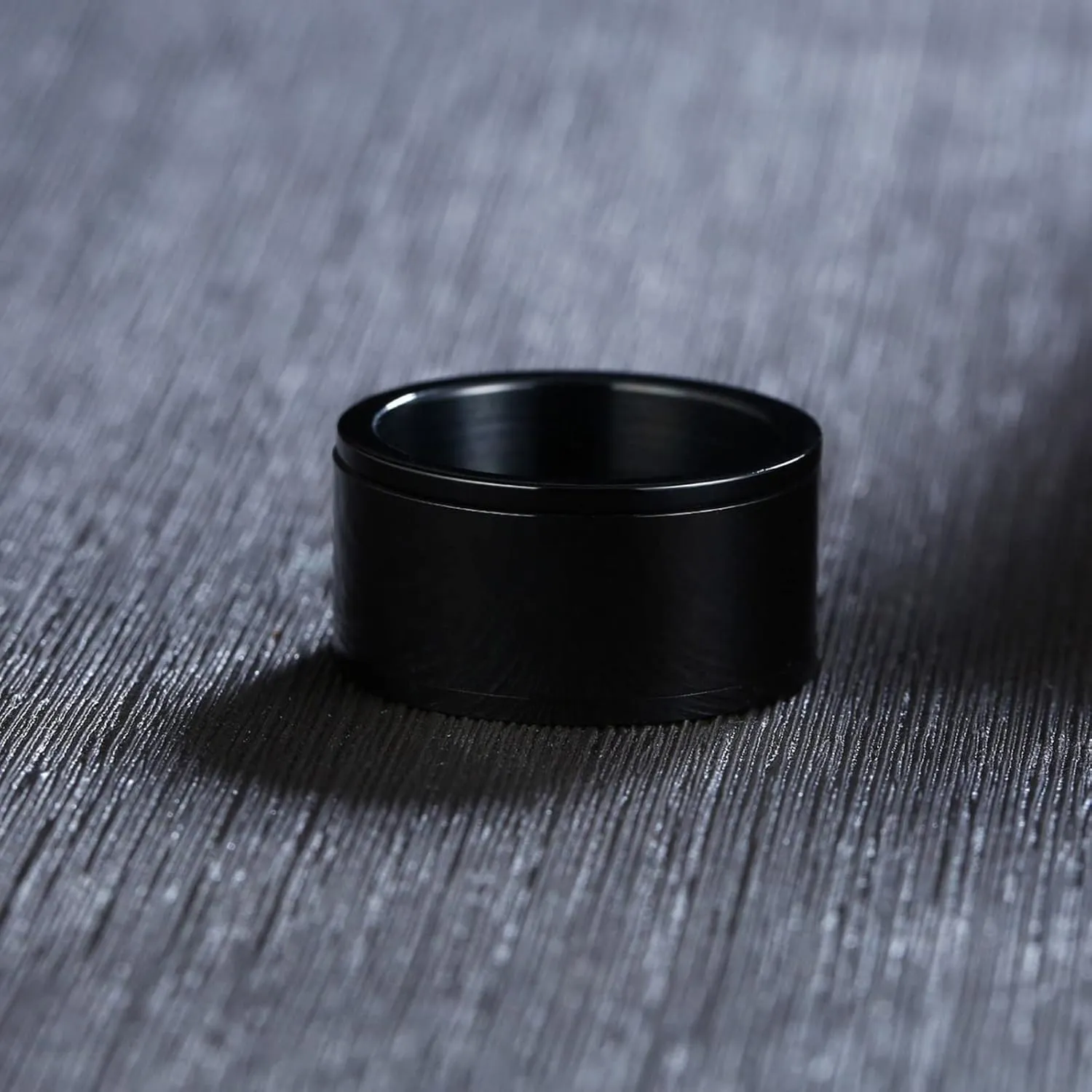 Promise Rings for Him, Mens Rings Stainless Steel Black Rotating LGBT Ring Love 11mm Fashion Couple Ring