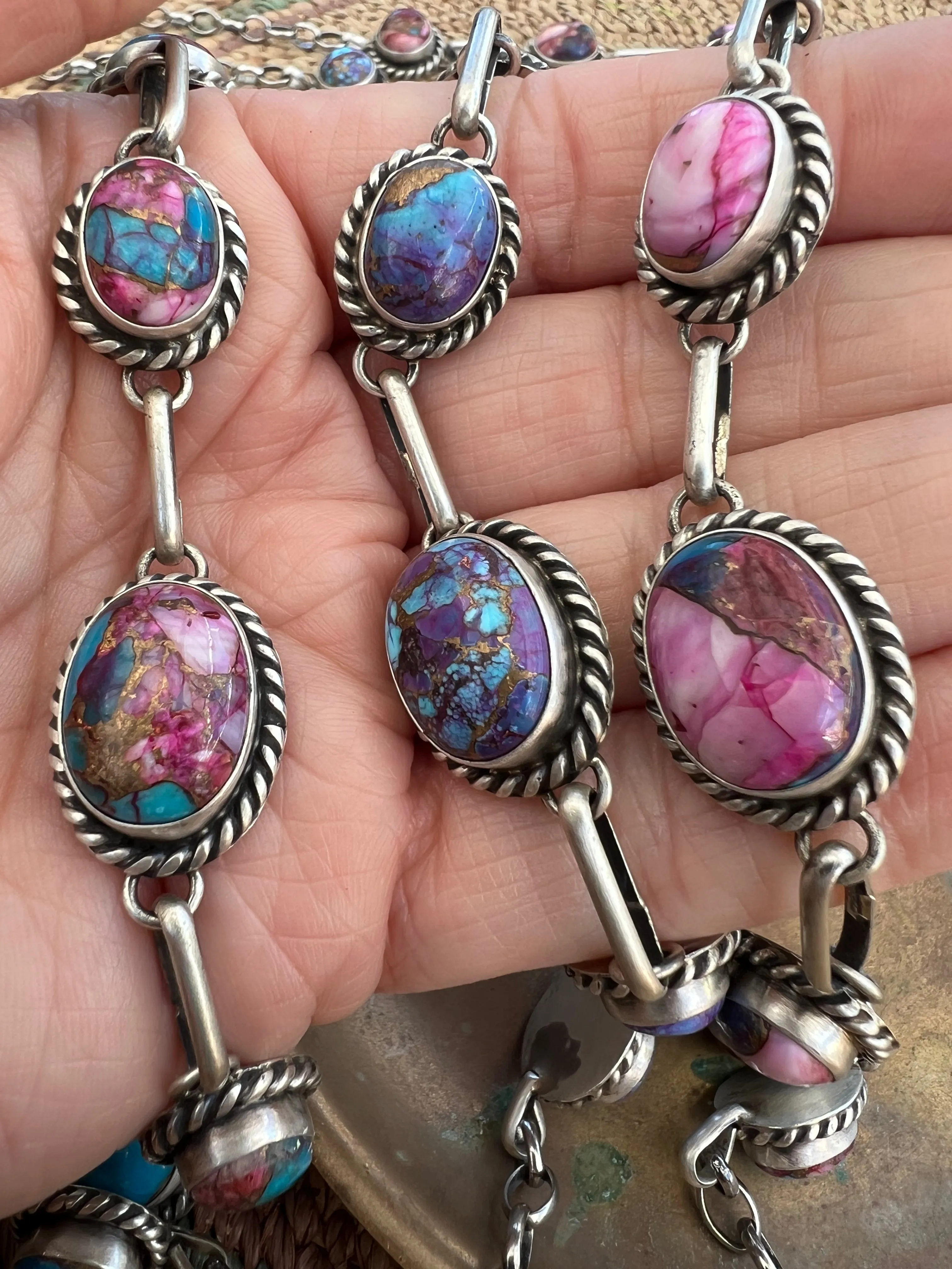 Purple Mojave and Pink Dahlia Choker