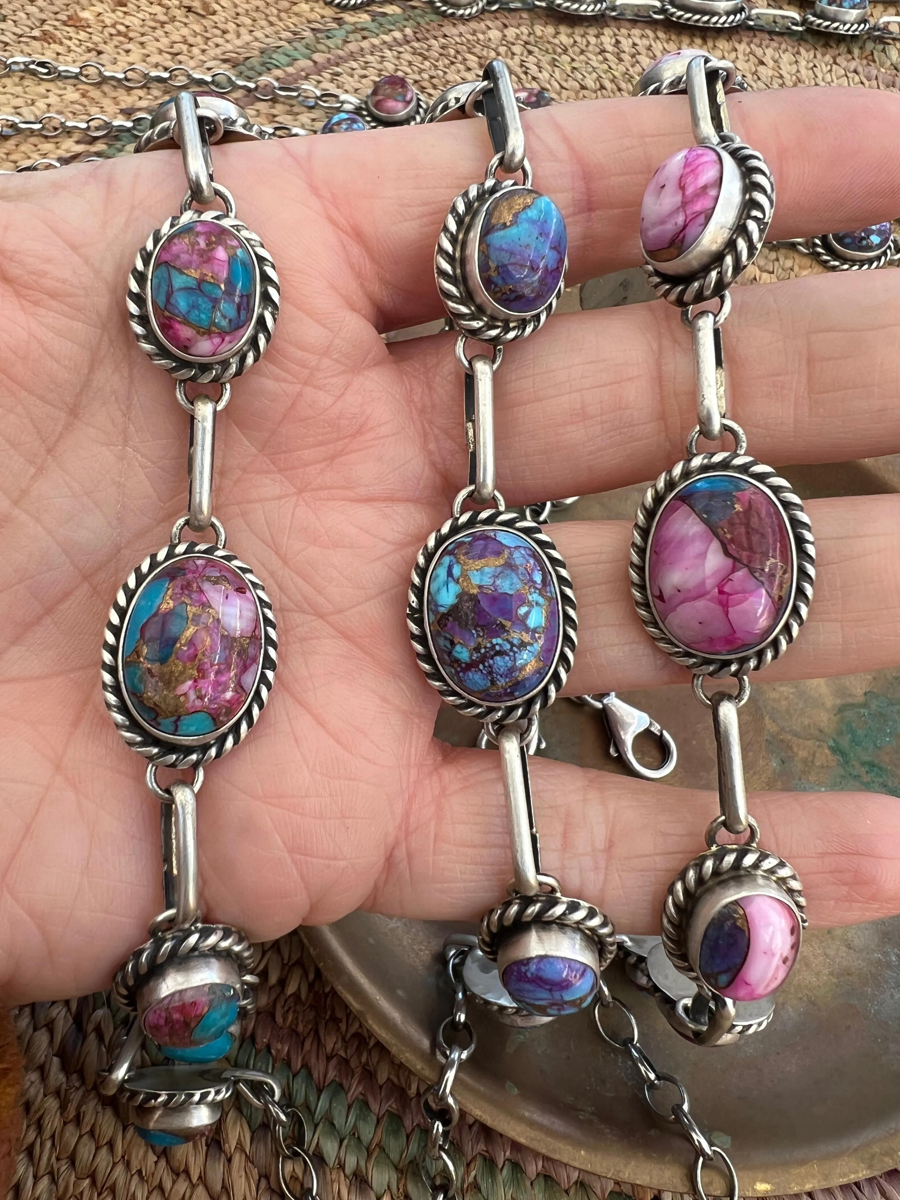 Purple Mojave and Pink Dahlia Choker