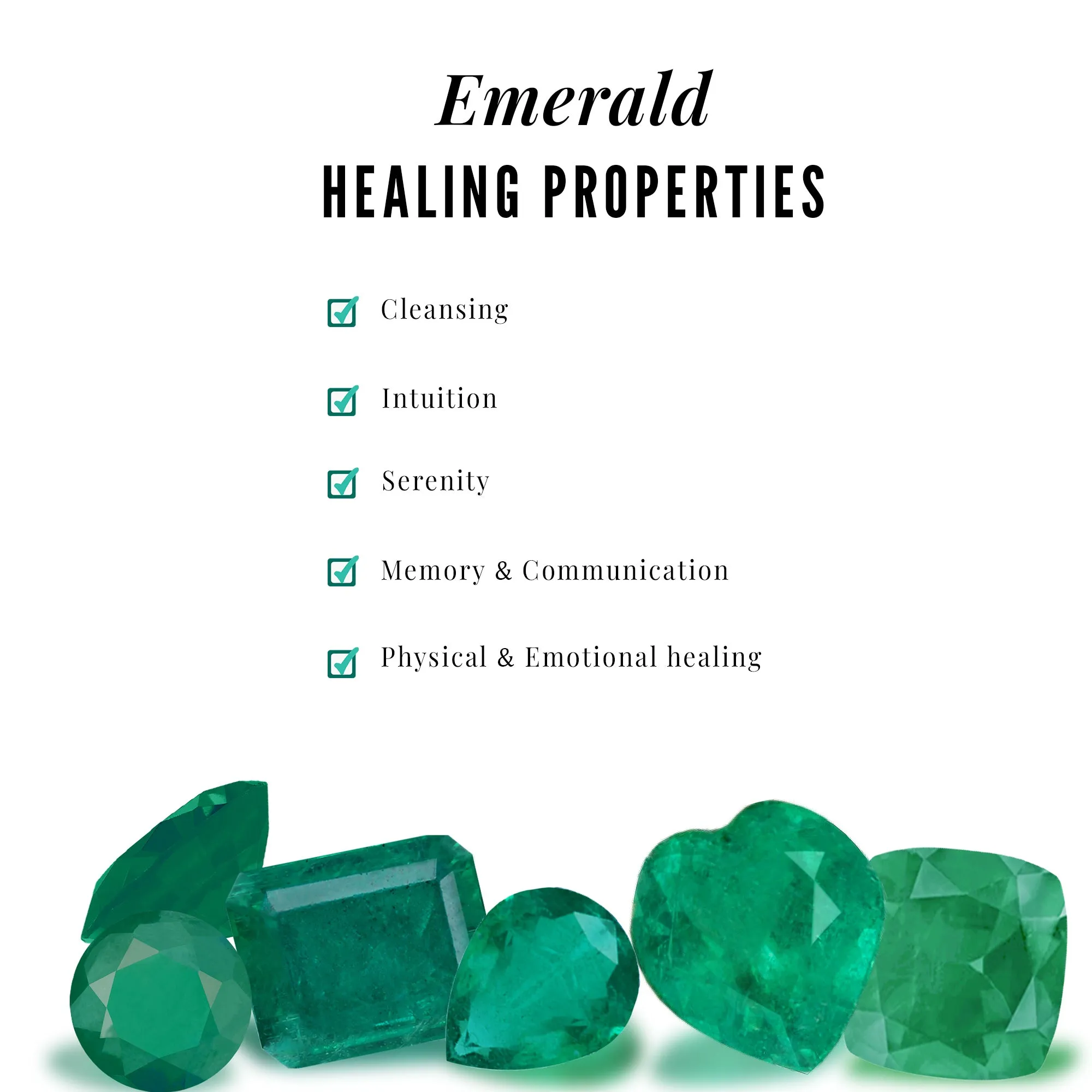Real Emerald and Diamond Stackable Ring Set