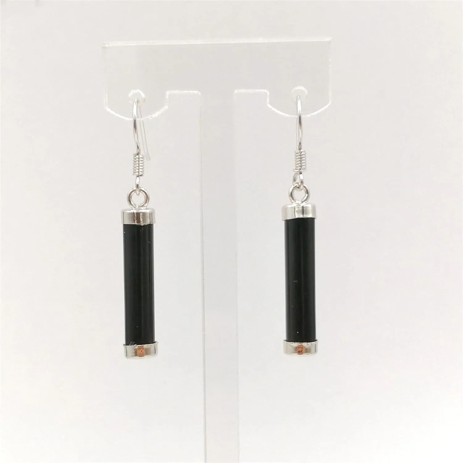 Rectangular Simulated Jade Gold-Plated Silver Dangle Earrings, Jade Drop Earrings for Women