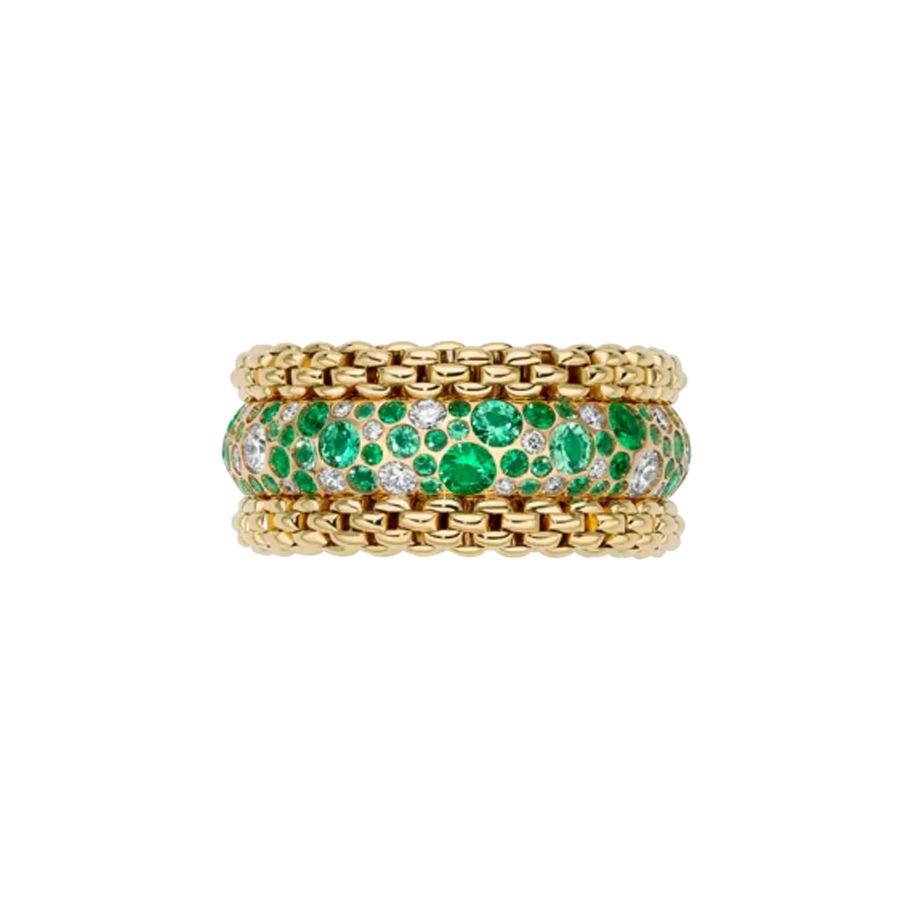 Ring with Diamonds And Emeralds