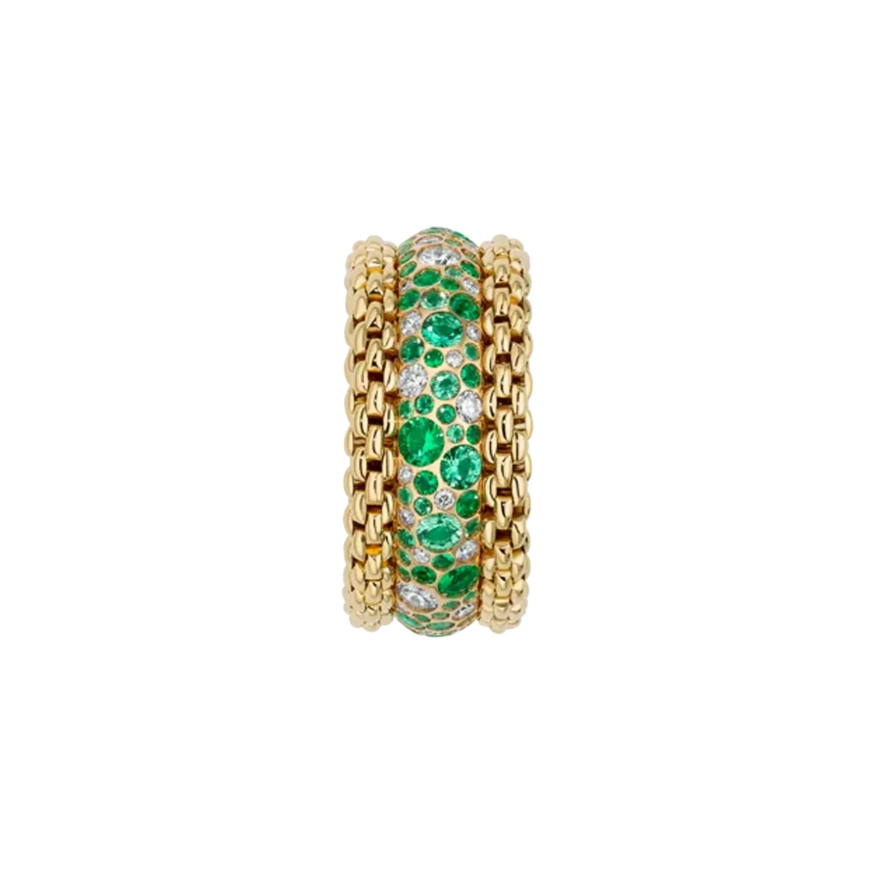Ring with Diamonds And Emeralds