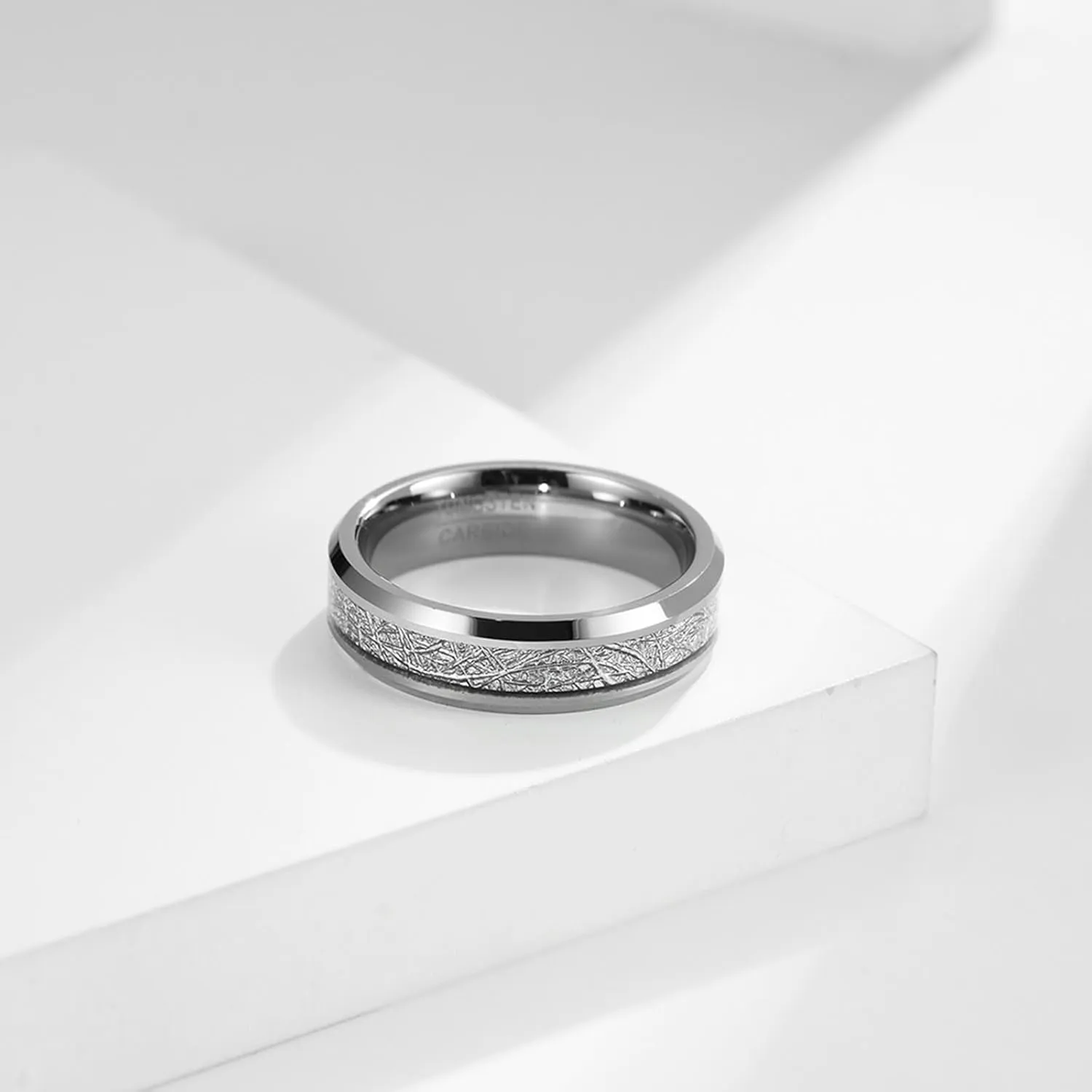 Rings Couple for Her and Her, Womens Tungsten Wedding Bands 2PCS 6mm Silver Ring Inlay Metal Size Women 6 Men 7 for Promise Jewelry