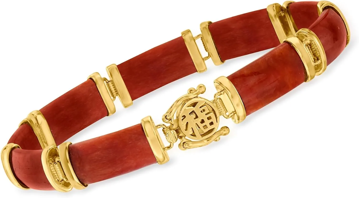 Ross-Simons Good Fortune Jade Bracelet in 18kt Gold Over Sterling